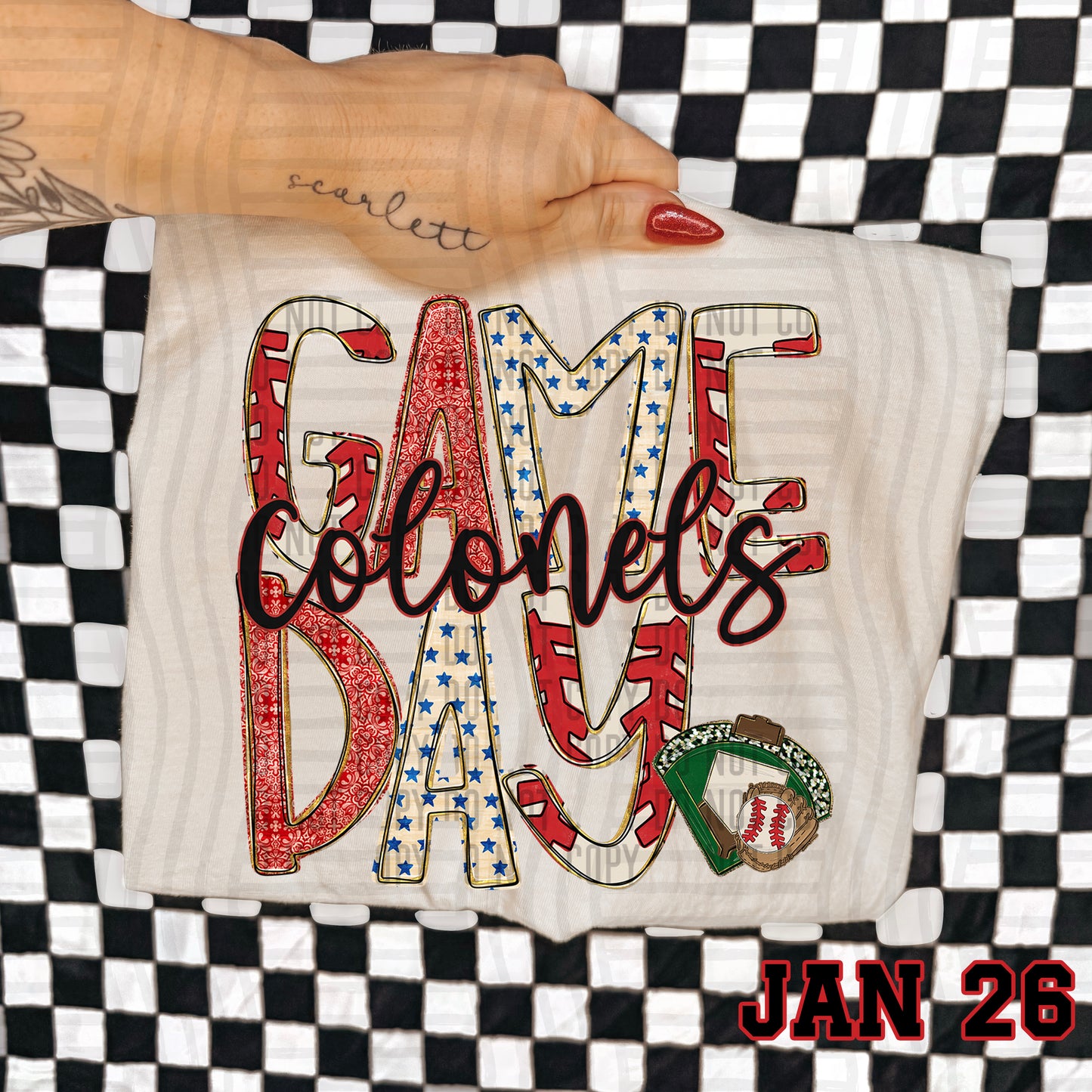 Game Day BASEBALL- Custom + DROPDOWN - 300 DPI digital download