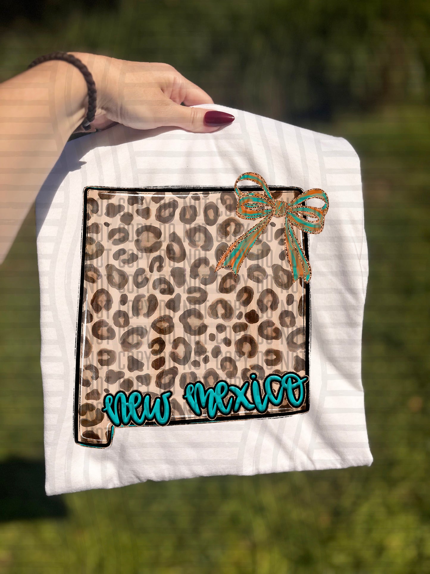 PICK A STATE -  Teal and Leopard - Digital download 300DPI PNG FILE