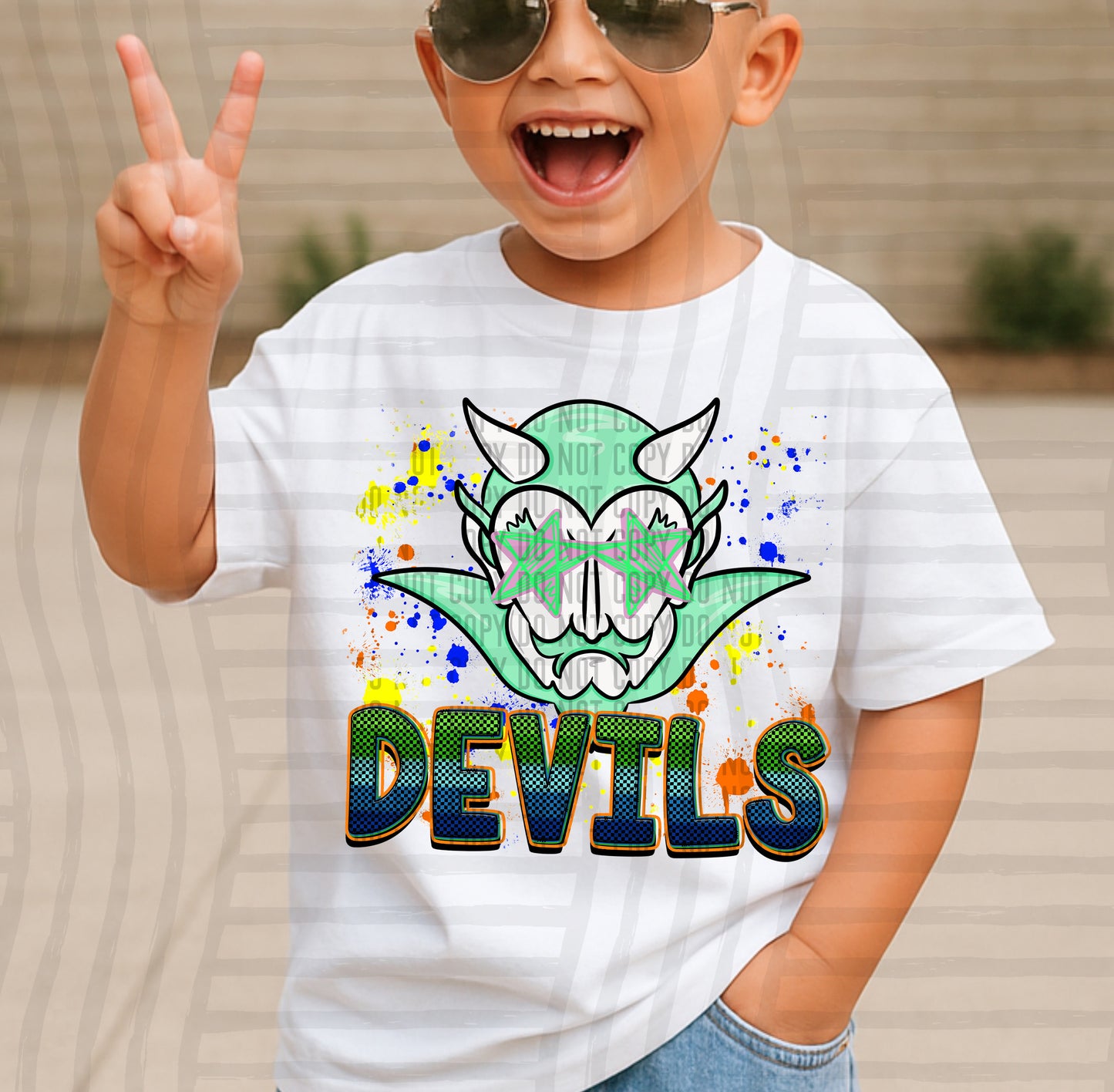 Paint Splatter STARRY EYED mascots blue/green/orange -  Digital Download 300DPI PNG FILE