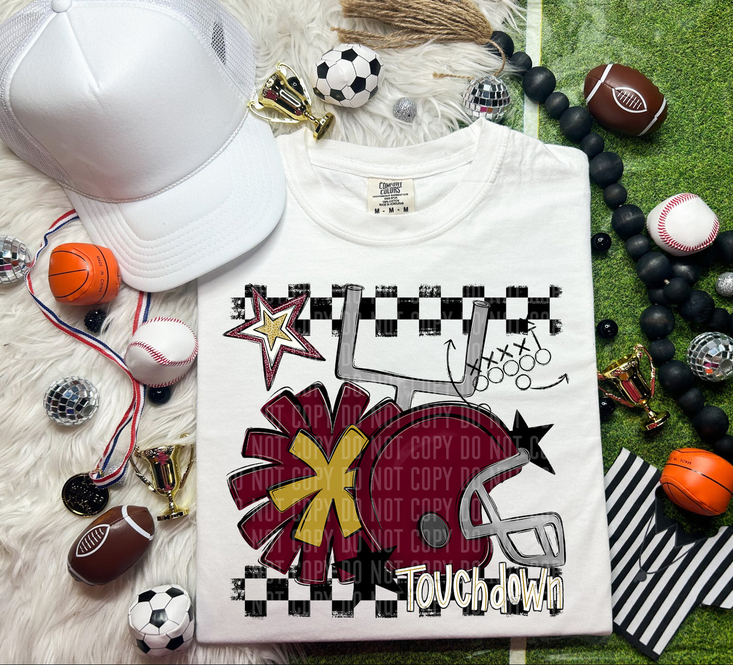 Custom Football Helmet + Pom Mascots  - Digital Download 300DPI PNG FILE