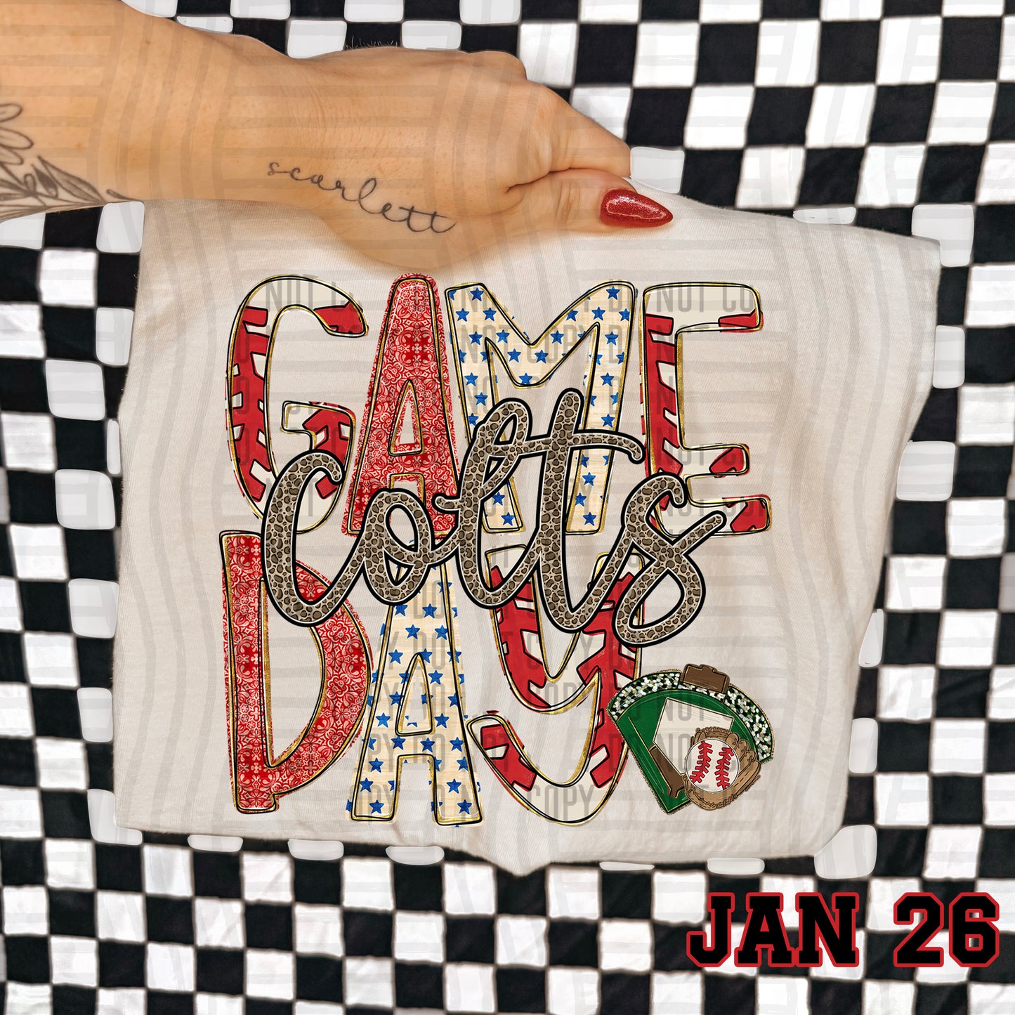 Game Day Baseball LEOPARD PRINT CENTER - Custom + DROPDOWN - 300 DPI digital download