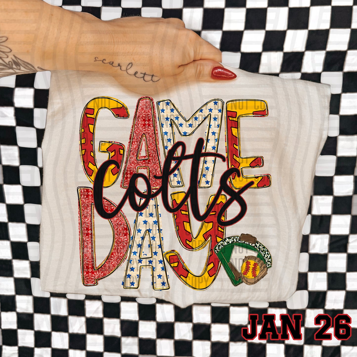 Game Day Softball- Custom + DROPDOWN - 300 DPI digital download