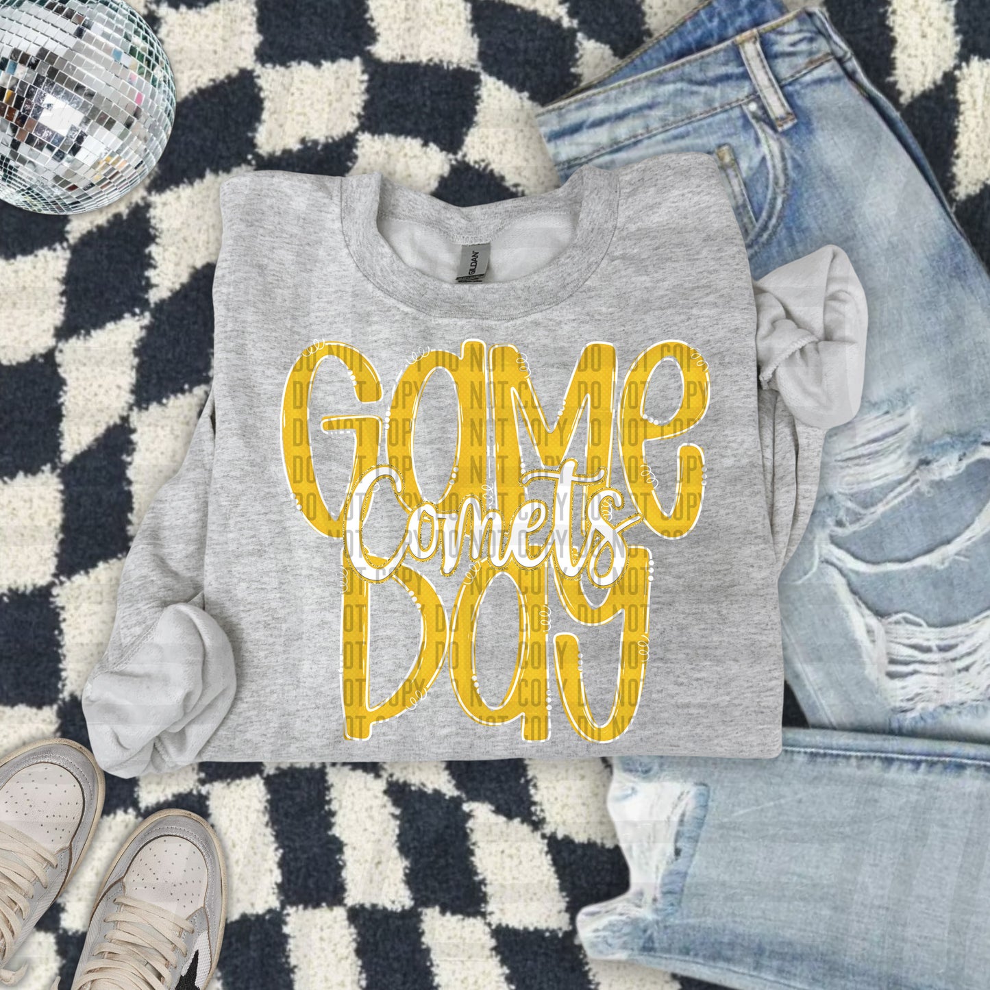 Yellow - GAME DAY Doodles - 300 dpi Digital Download