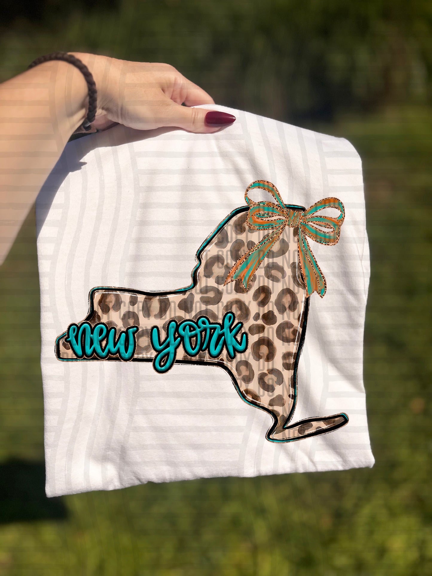 PICK A STATE -  Teal and Leopard - Digital download 300DPI PNG FILE