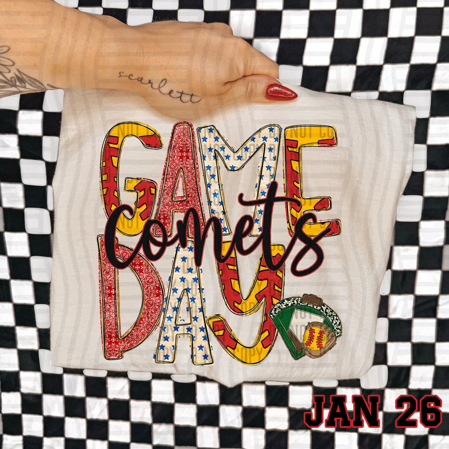 Game Day Softball- Custom + DROPDOWN - 300 DPI digital download