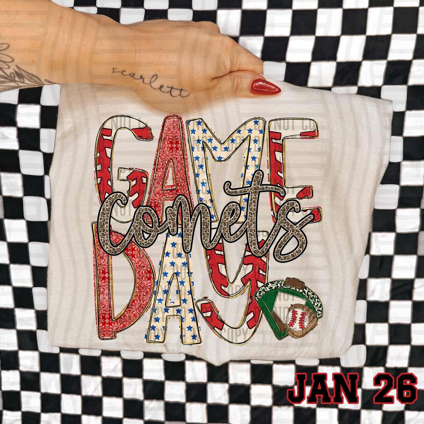 Game Day Baseball LEOPARD PRINT CENTER - Custom + DROPDOWN - 300 DPI digital download