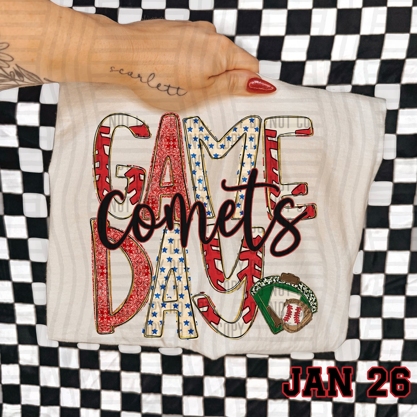 Game Day BASEBALL- Custom + DROPDOWN - 300 DPI digital download
