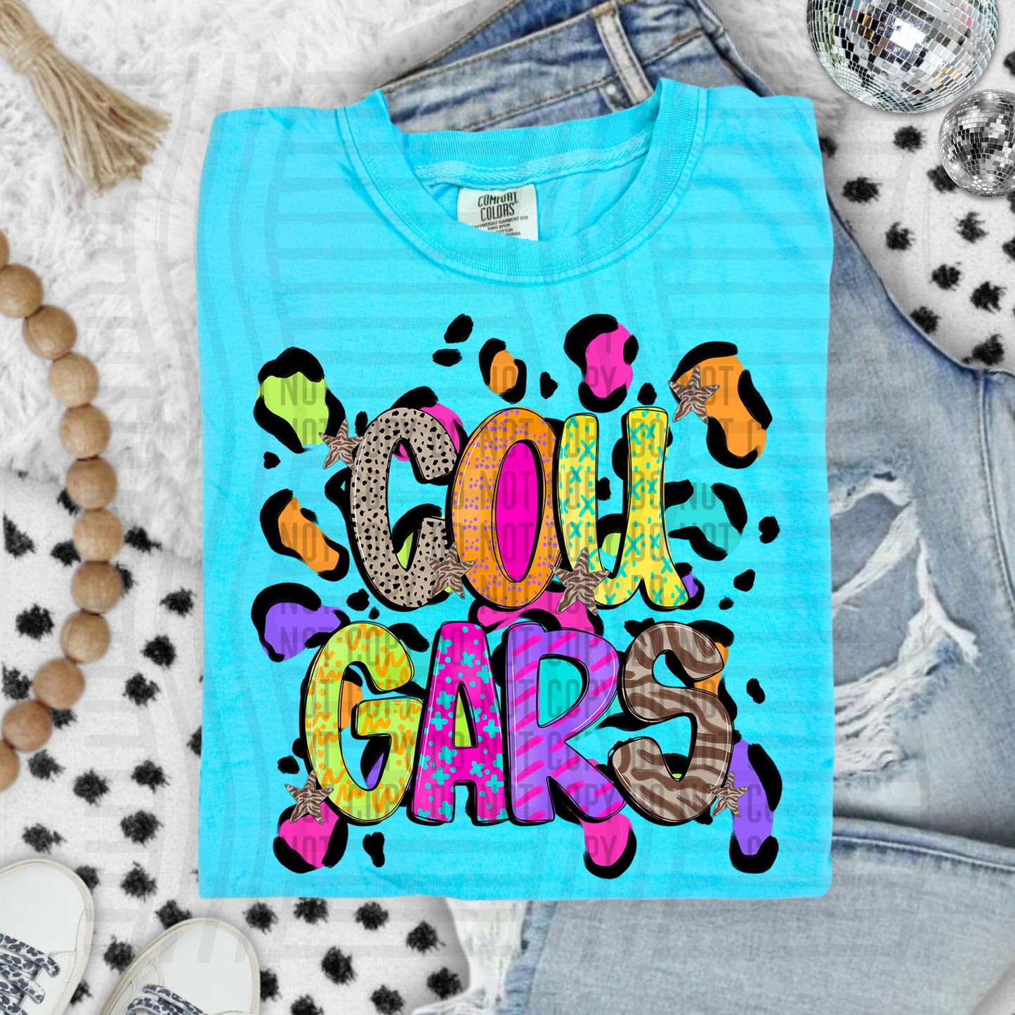 Funky Mix-Up Leopard Spot Mascots - Custom + Dropdown - 300 dpi Digital Download