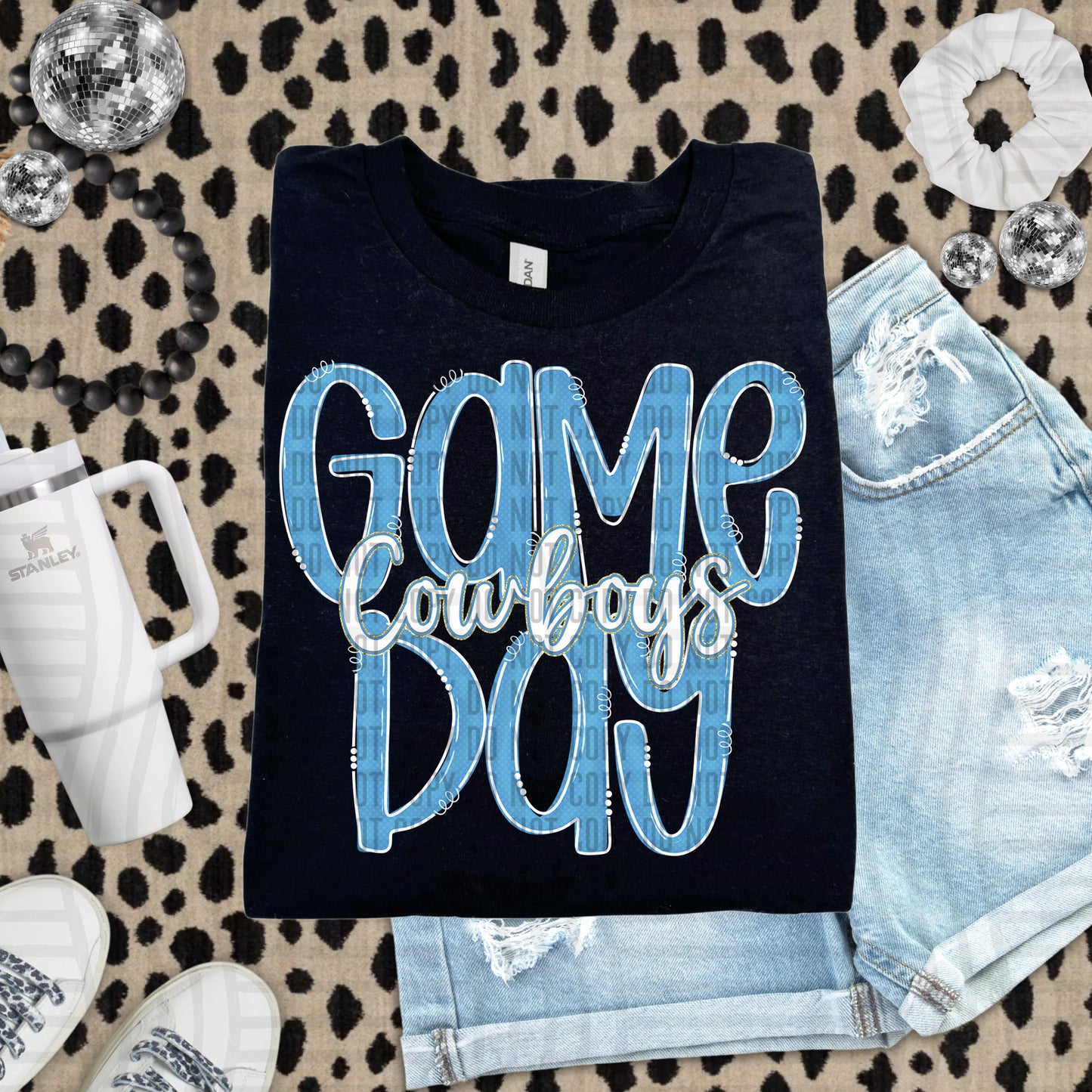 Light Blue - GAME DAY Doodles - 300 dpi Digital Download