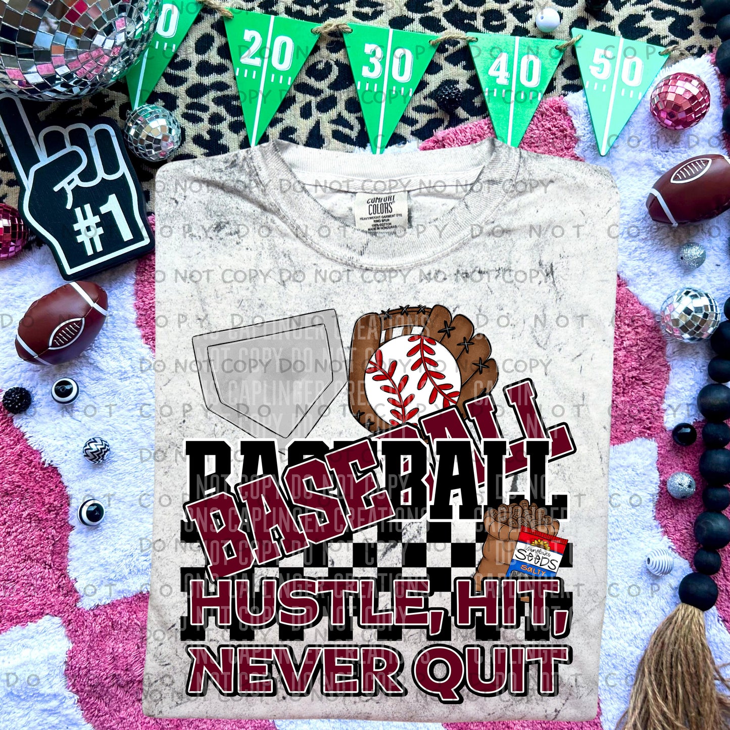 BASEBALL hustle, hit, never quit - Color Dropdown Digital Download 300DPI PNG FILE