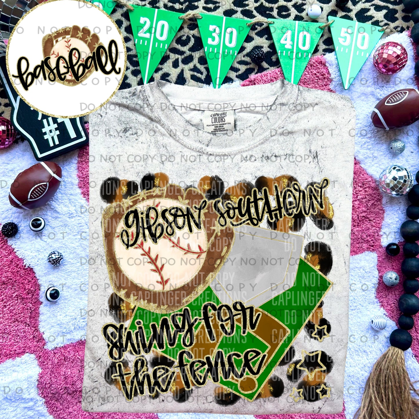 Swing for the fence - Animal Print BASEBALL with optional sleeve/front- DROPDOWN + CUSTOM - Digital Download 300DPI PNG FILE