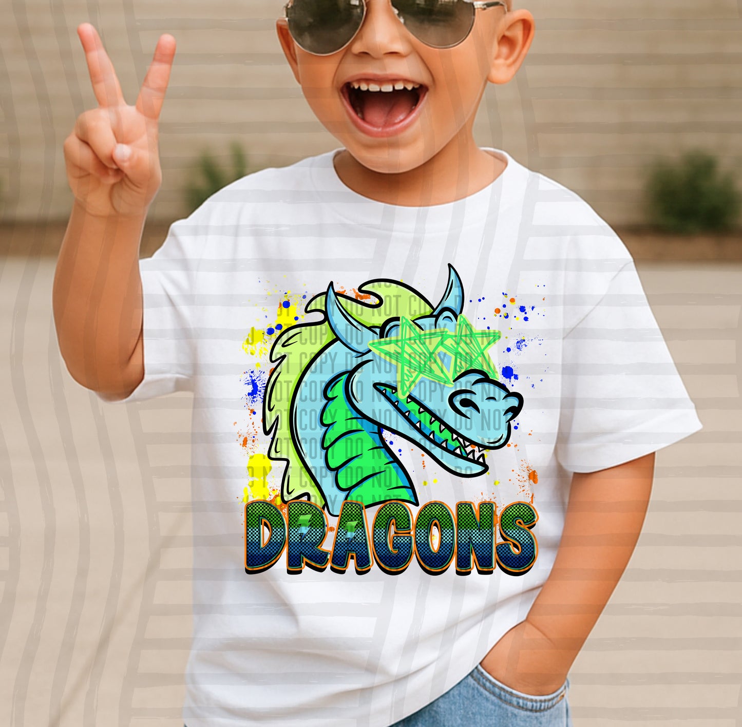 Paint Splatter STARRY EYED mascots blue/green/orange -  Digital Download 300DPI PNG FILE