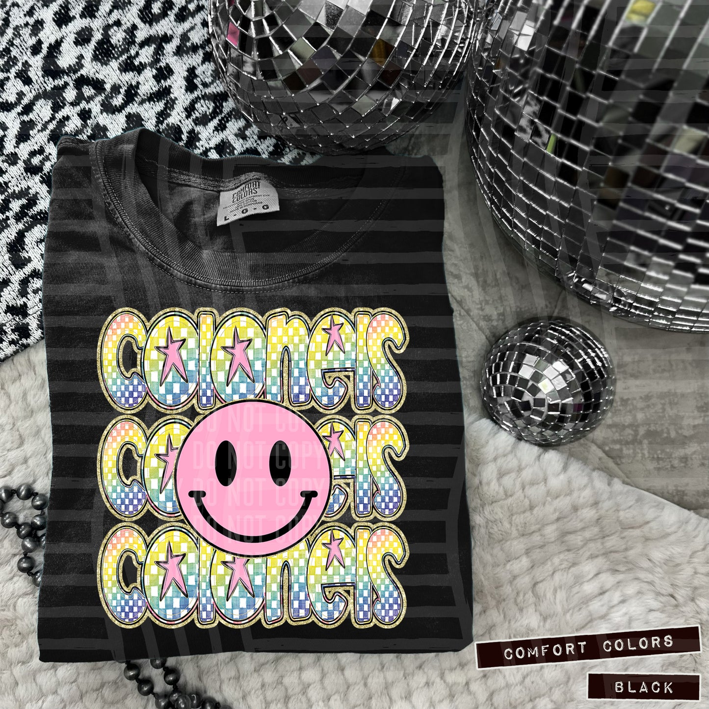 Rainbow Checker Pink Happy Triple Stacked - Digital Download 300DPI PNG FILE