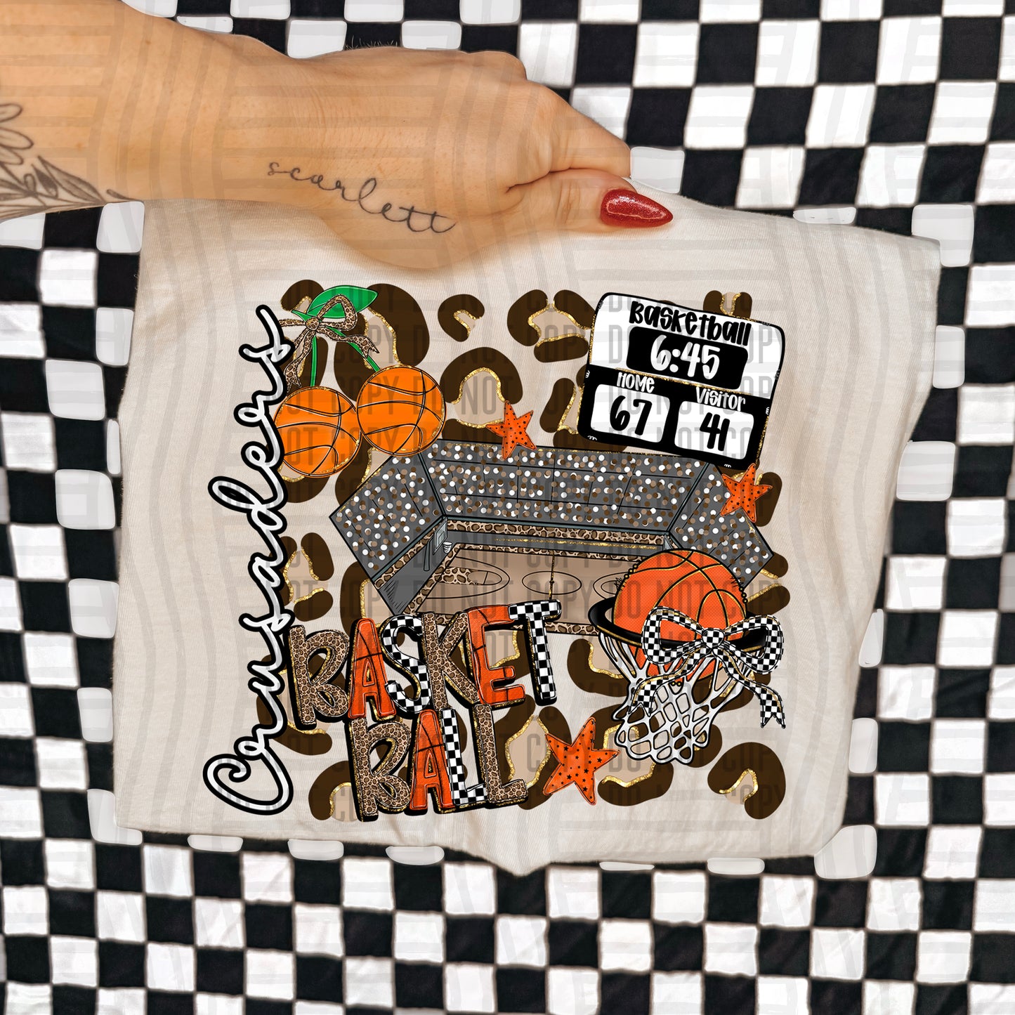 Basketball Leop - Custom + Dropdown  - 300 dpi Digital Download