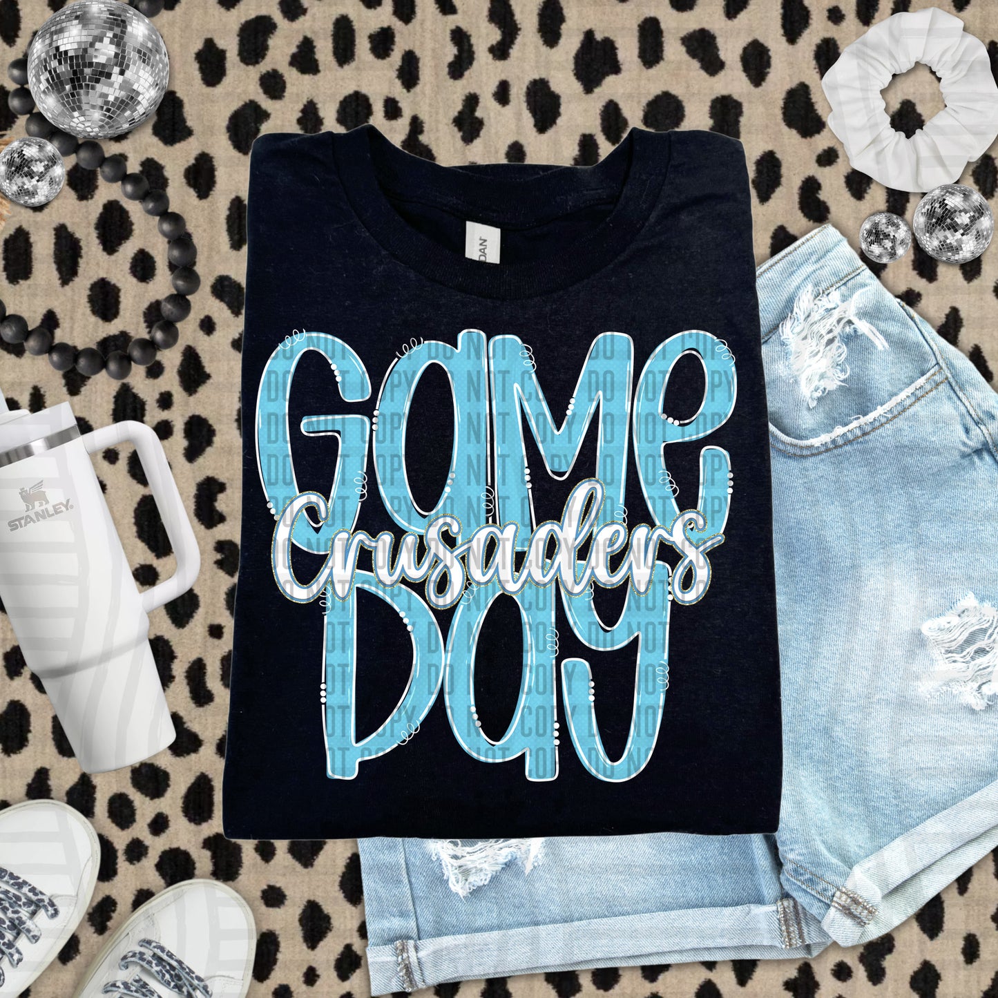 Bright Blue - GAME DAY Doodles - 300 dpi Digital Download