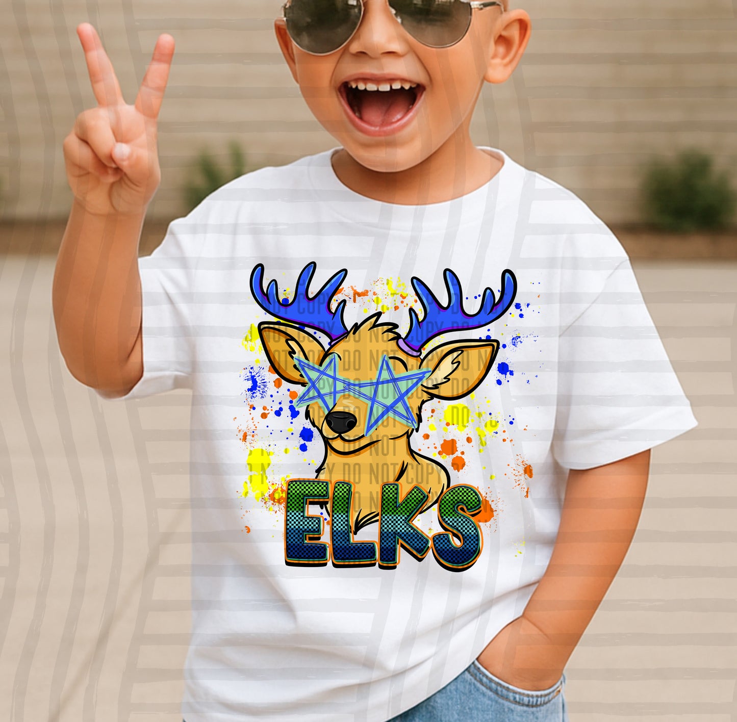 Paint Splatter STARRY EYED mascots blue/green/orange -  Digital Download 300DPI PNG FILE
