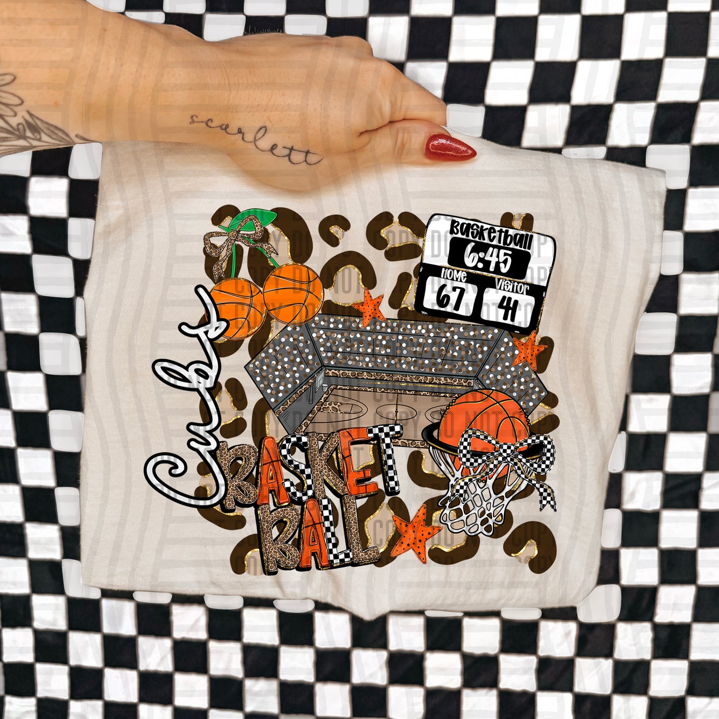 Basketball Leop - Custom + Dropdown  - 300 dpi Digital Download