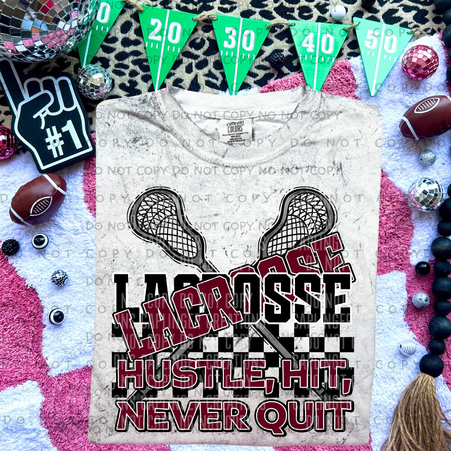 Lacrosse hustle, hit, never quit - Color Dropdown Digital Download 300DPI PNG FILE