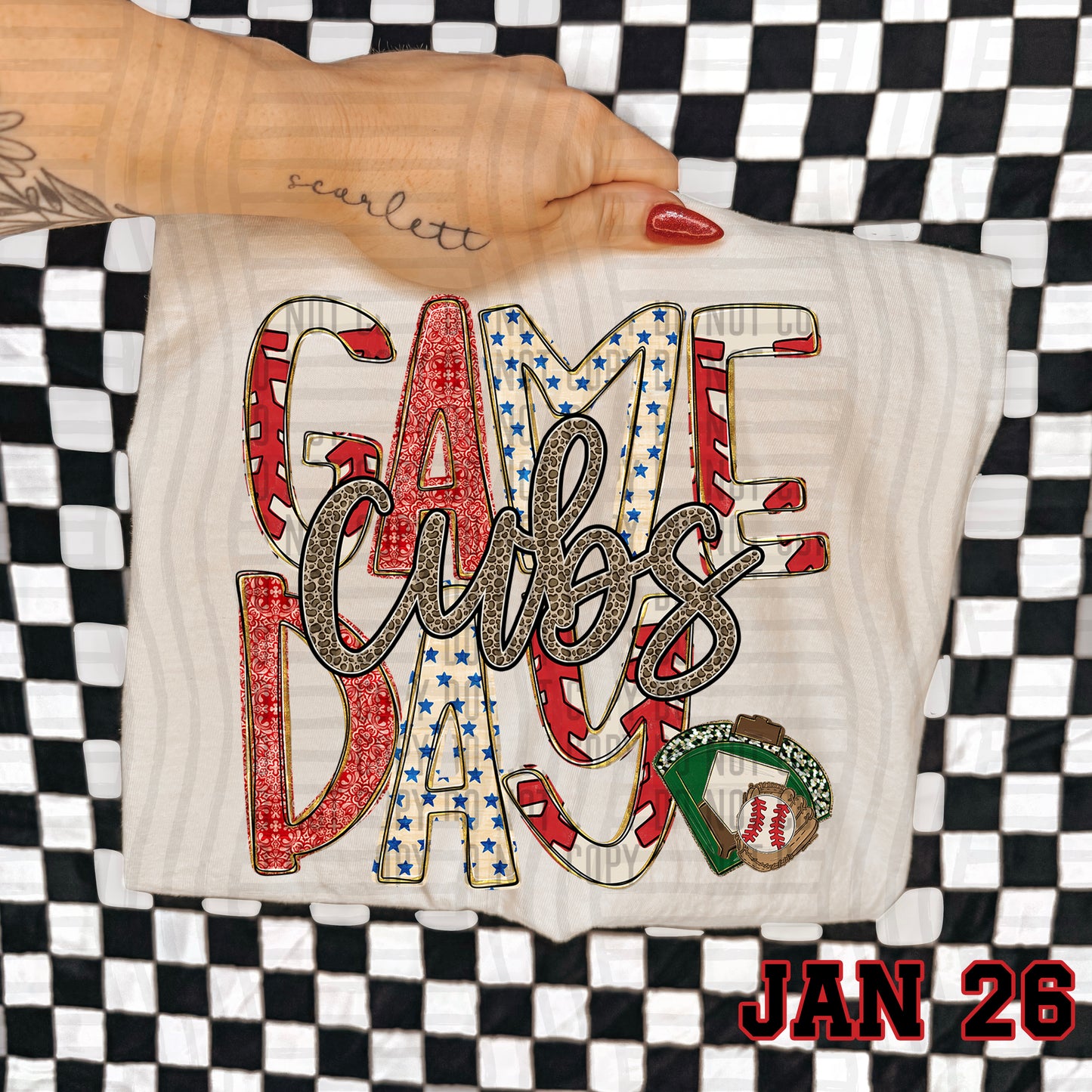 Game Day Baseball LEOPARD PRINT CENTER - Custom + DROPDOWN - 300 DPI digital download