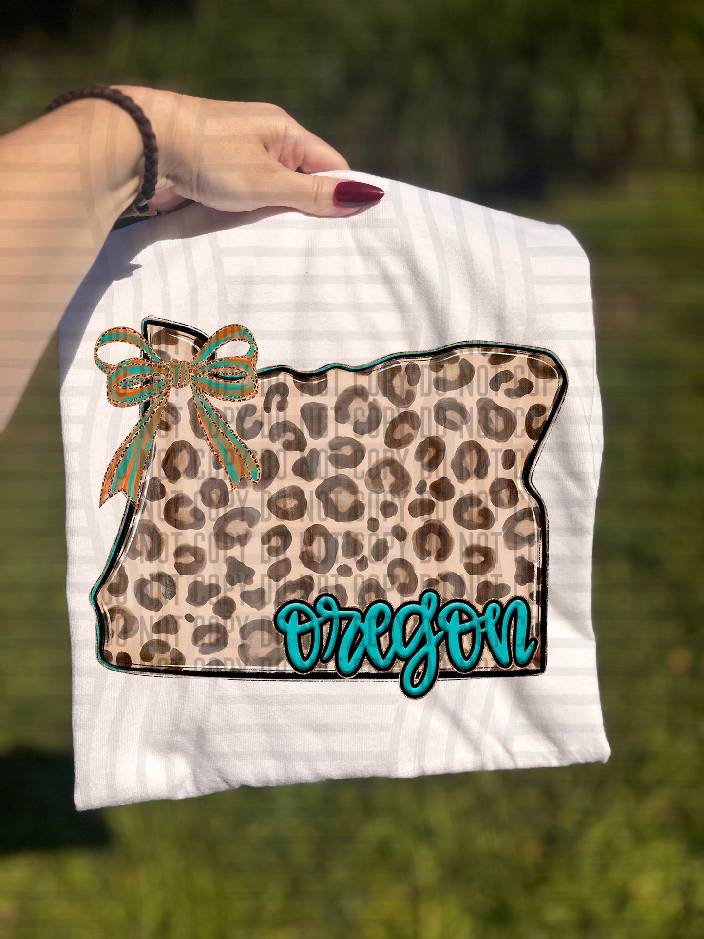 PICK A STATE -  Teal and Leopard - Digital download 300DPI PNG FILE