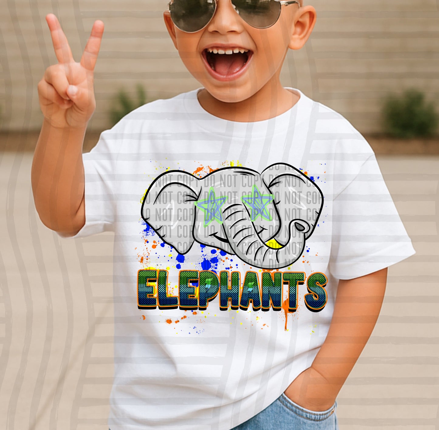 Paint Splatter STARRY EYED mascots blue/green/orange -  Digital Download 300DPI PNG FILE