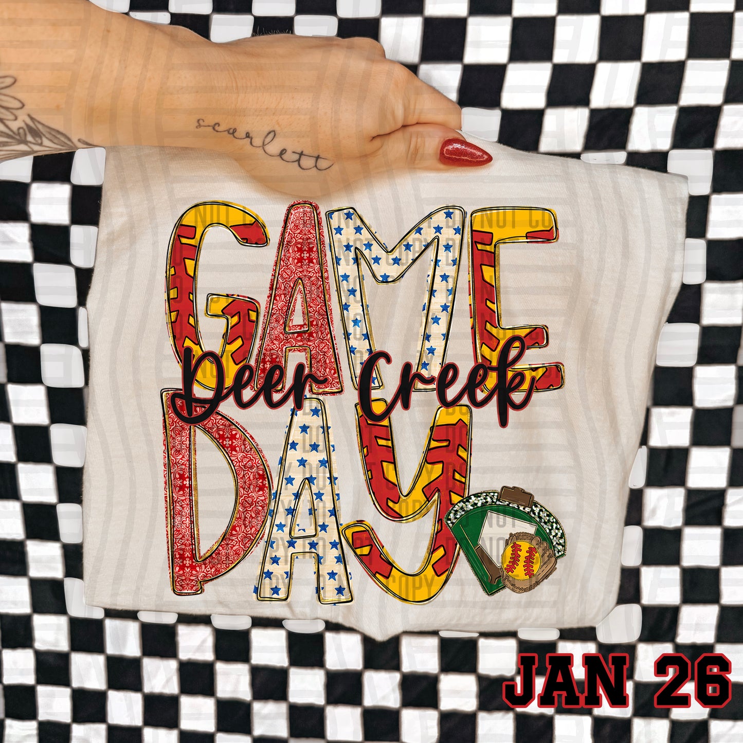 Game Day Softball- Custom + DROPDOWN - 300 DPI digital download