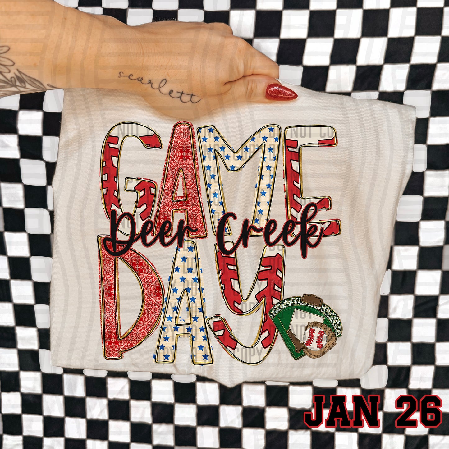 Game Day BASEBALL- Custom + DROPDOWN - 300 DPI digital download