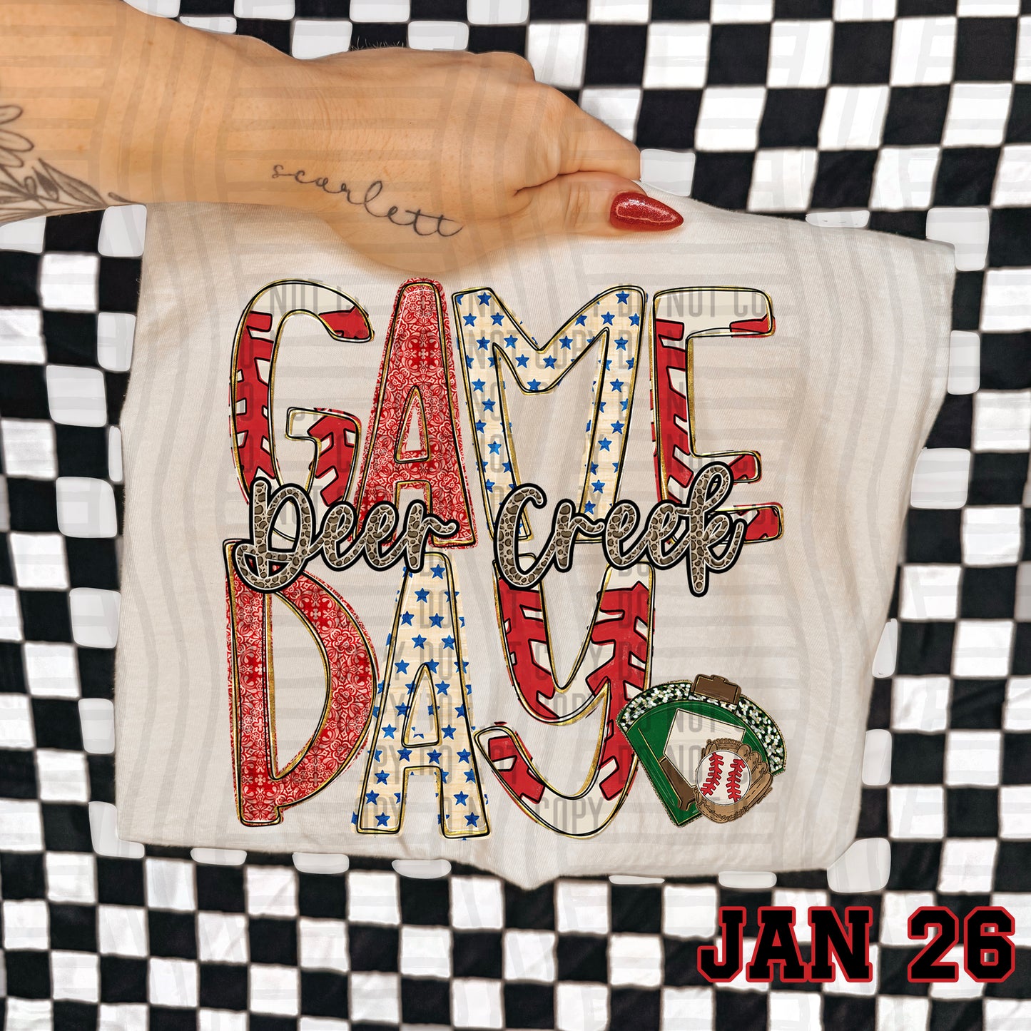 Game Day Baseball LEOPARD PRINT CENTER - Custom + DROPDOWN - 300 DPI digital download