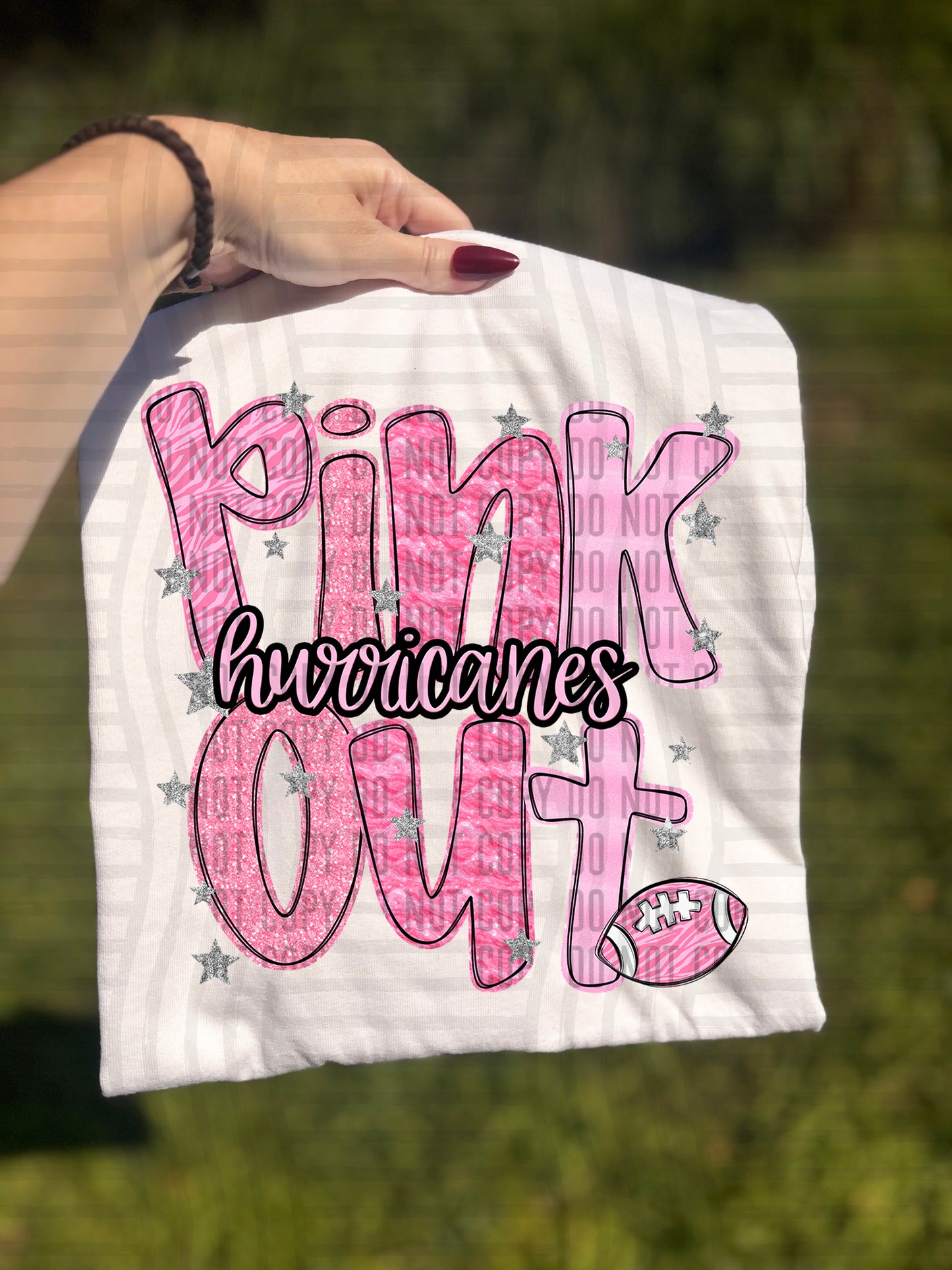 PINK OUT Football + CUSTOM - Dropdown - Digital Download 300DPI PNG FILE
