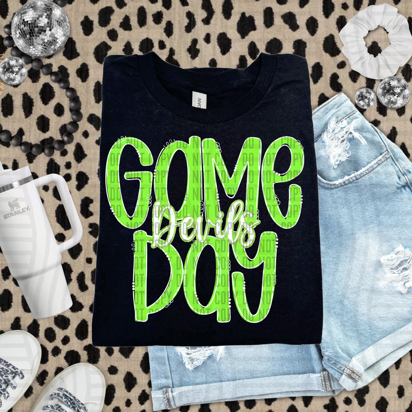 Lime- GAME DAY Doodles - 300 dpi Digital Download