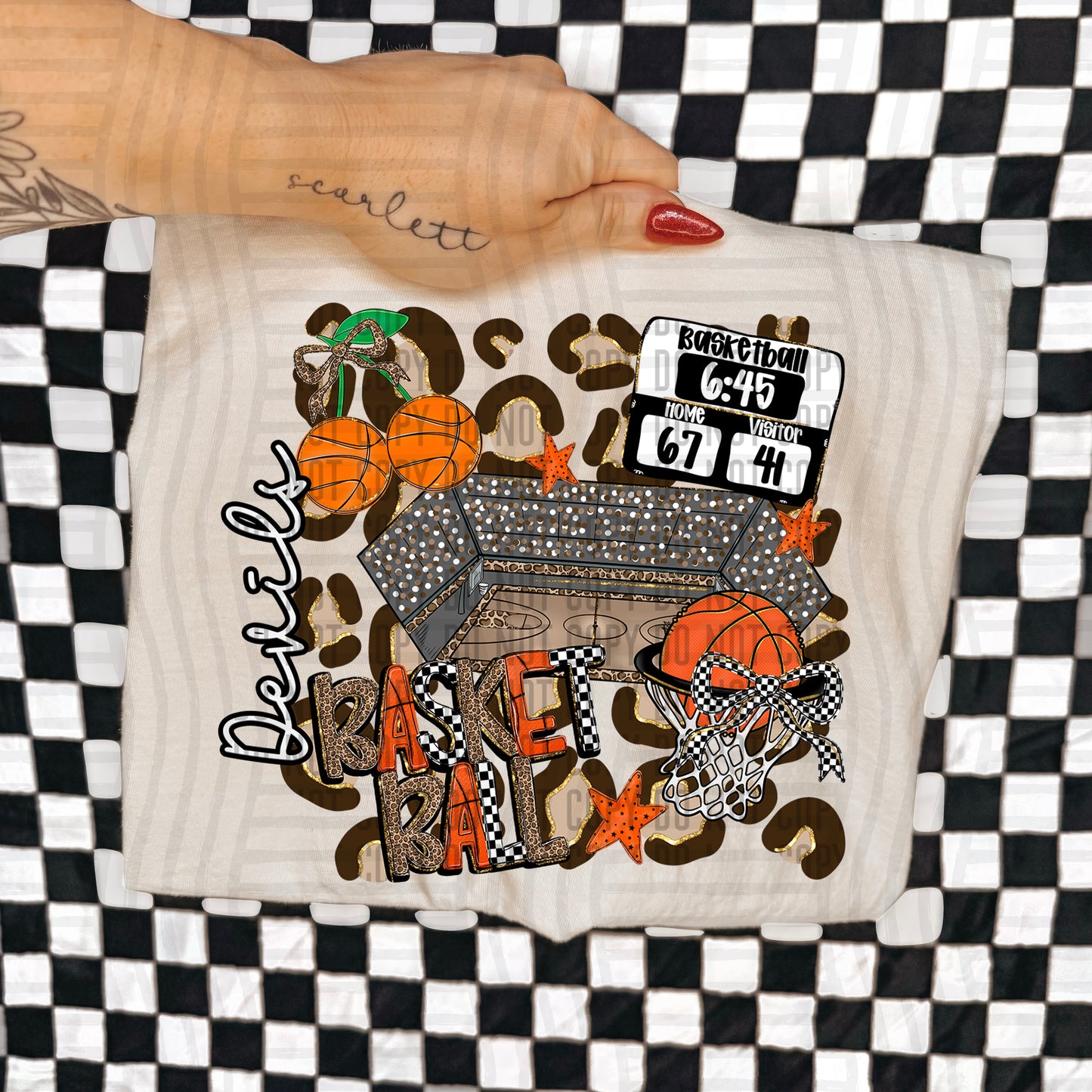 Basketball Leop - Custom + Dropdown  - 300 dpi Digital Download