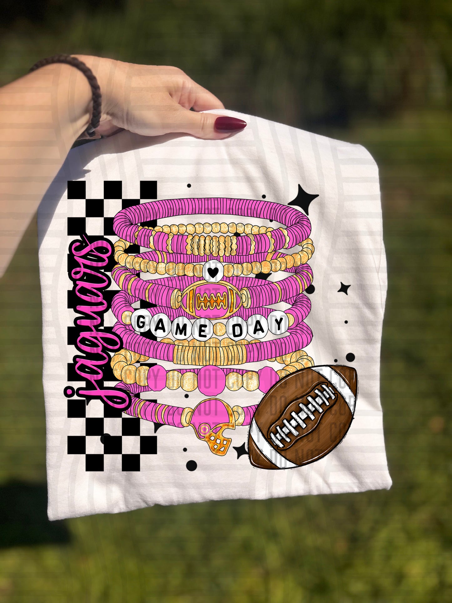 Pink Game Day Bracelet + CUSTOM - Dropdown - Digital Download 300DPI PNG FILE