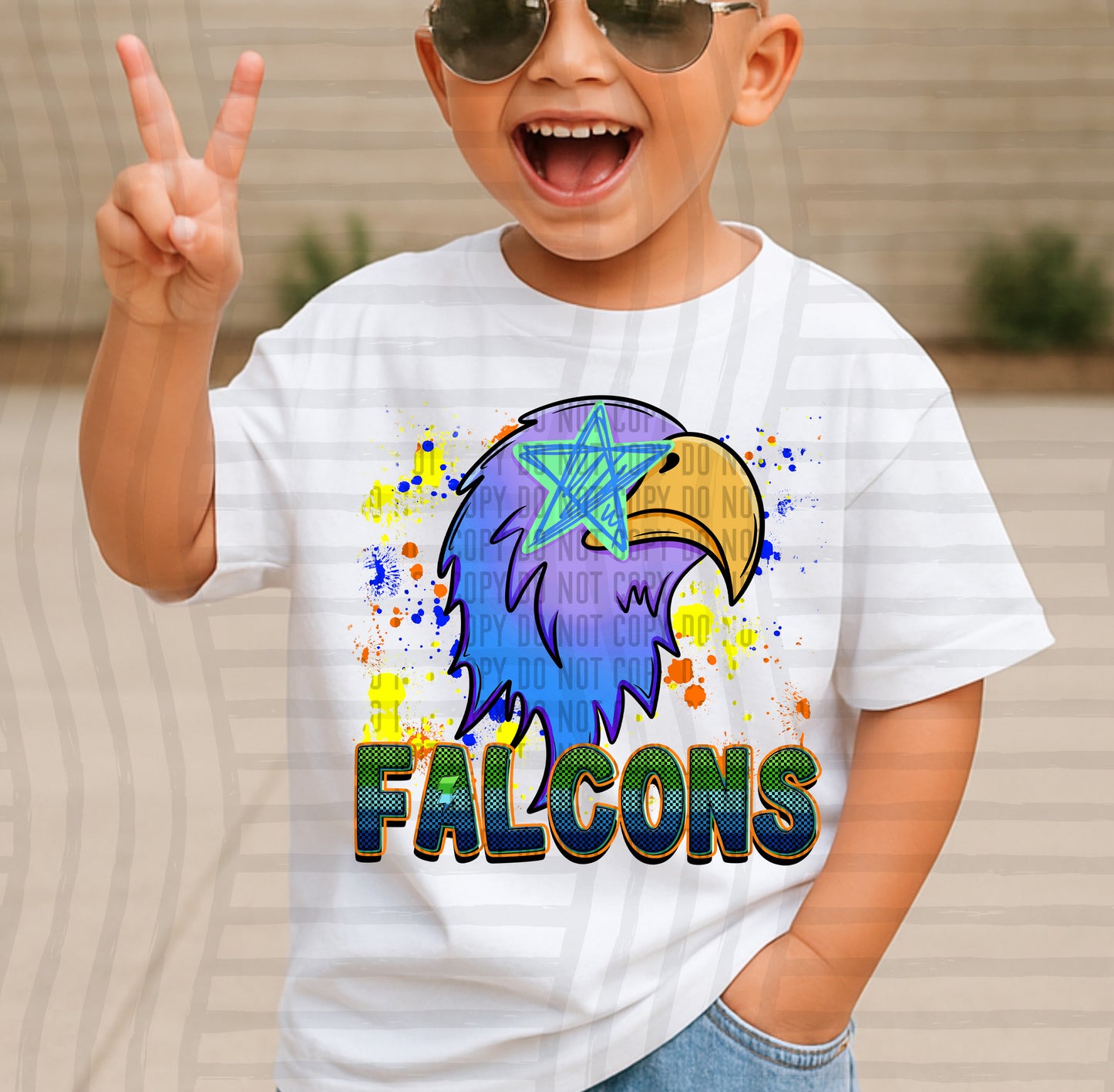 Paint Splatter STARRY EYED mascots blue/green/orange -  Digital Download 300DPI PNG FILE