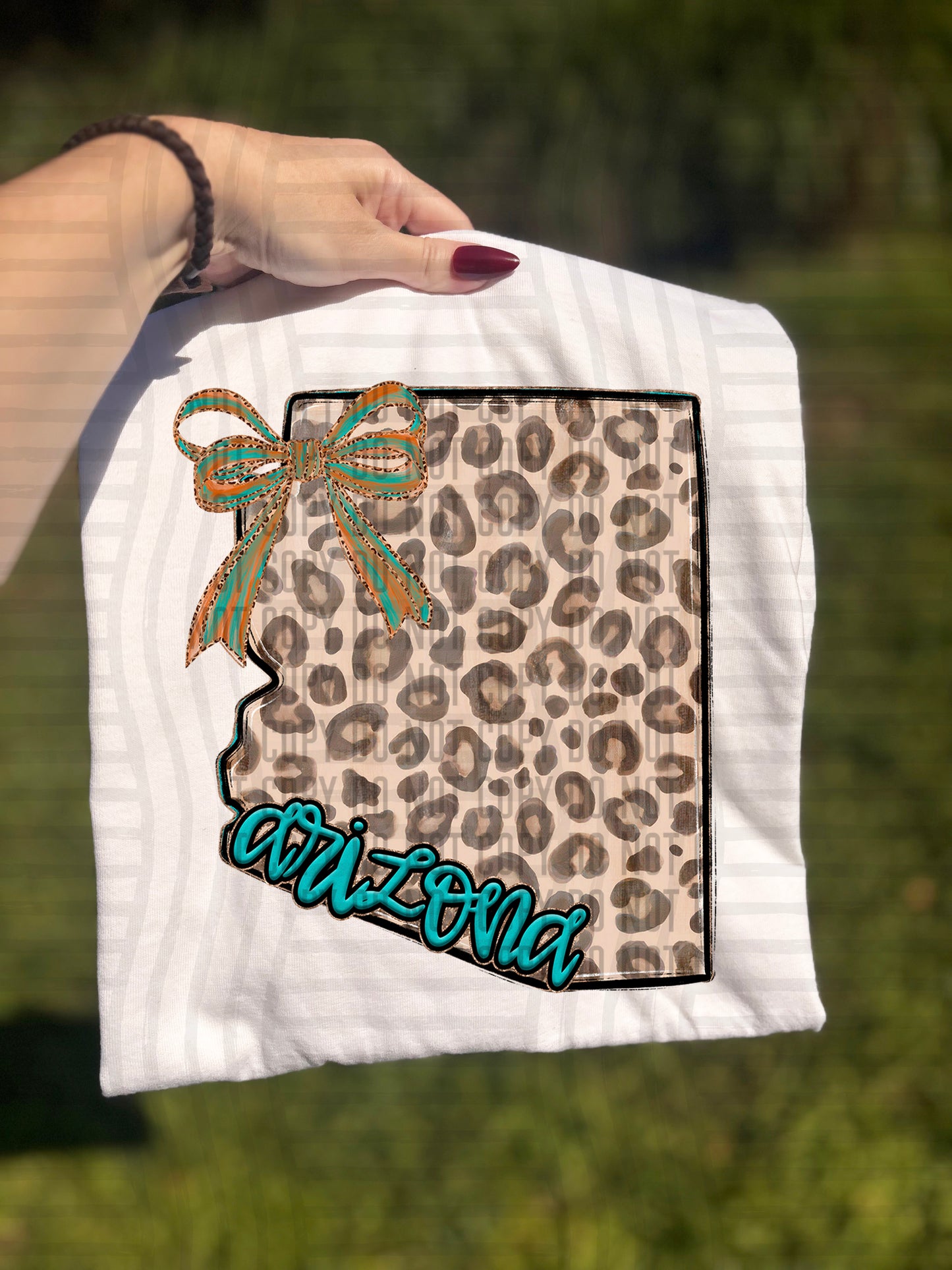 PICK A STATE -  Teal and Leopard - Digital download 300DPI PNG FILE