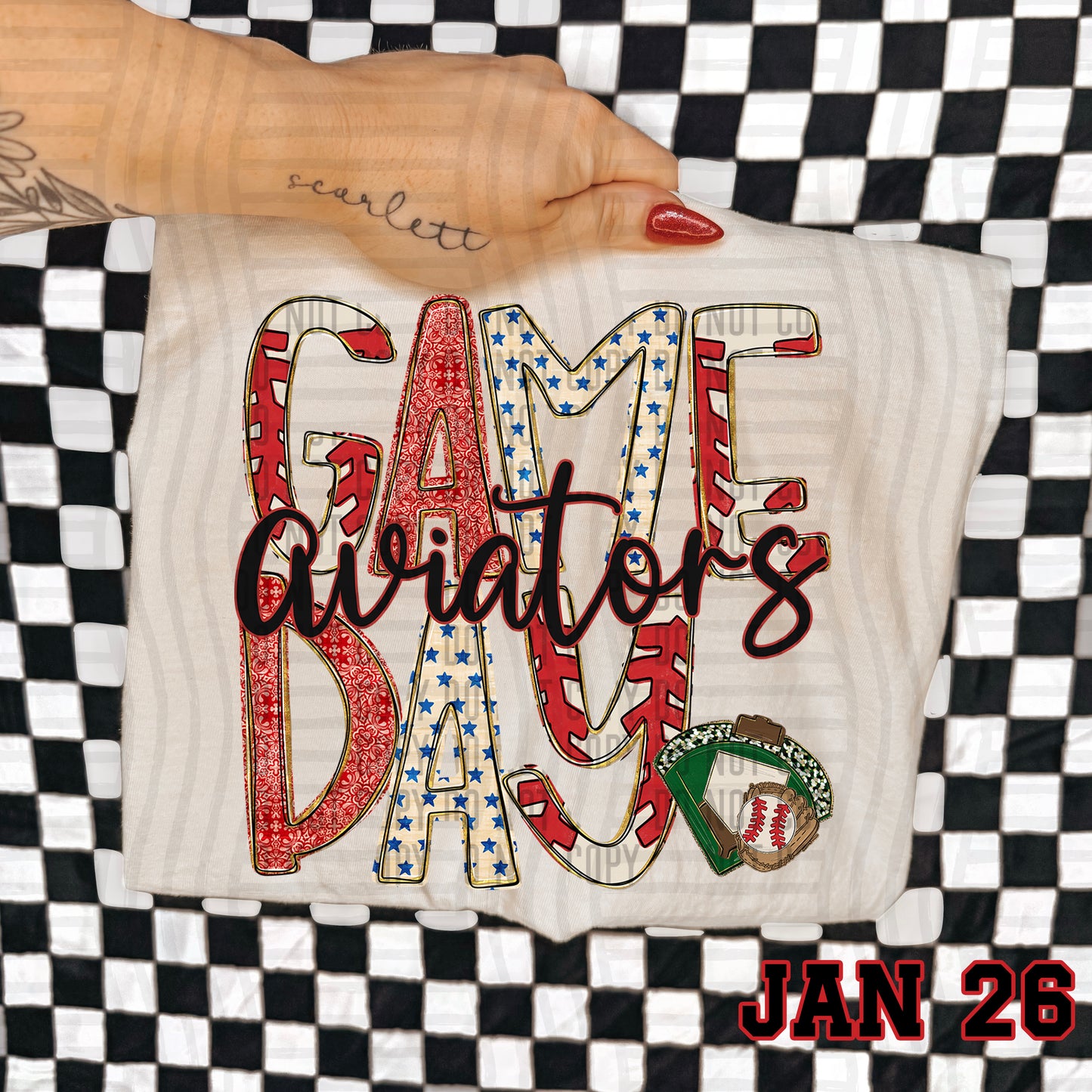 Game Day BASEBALL- Custom + DROPDOWN - 300 DPI digital download