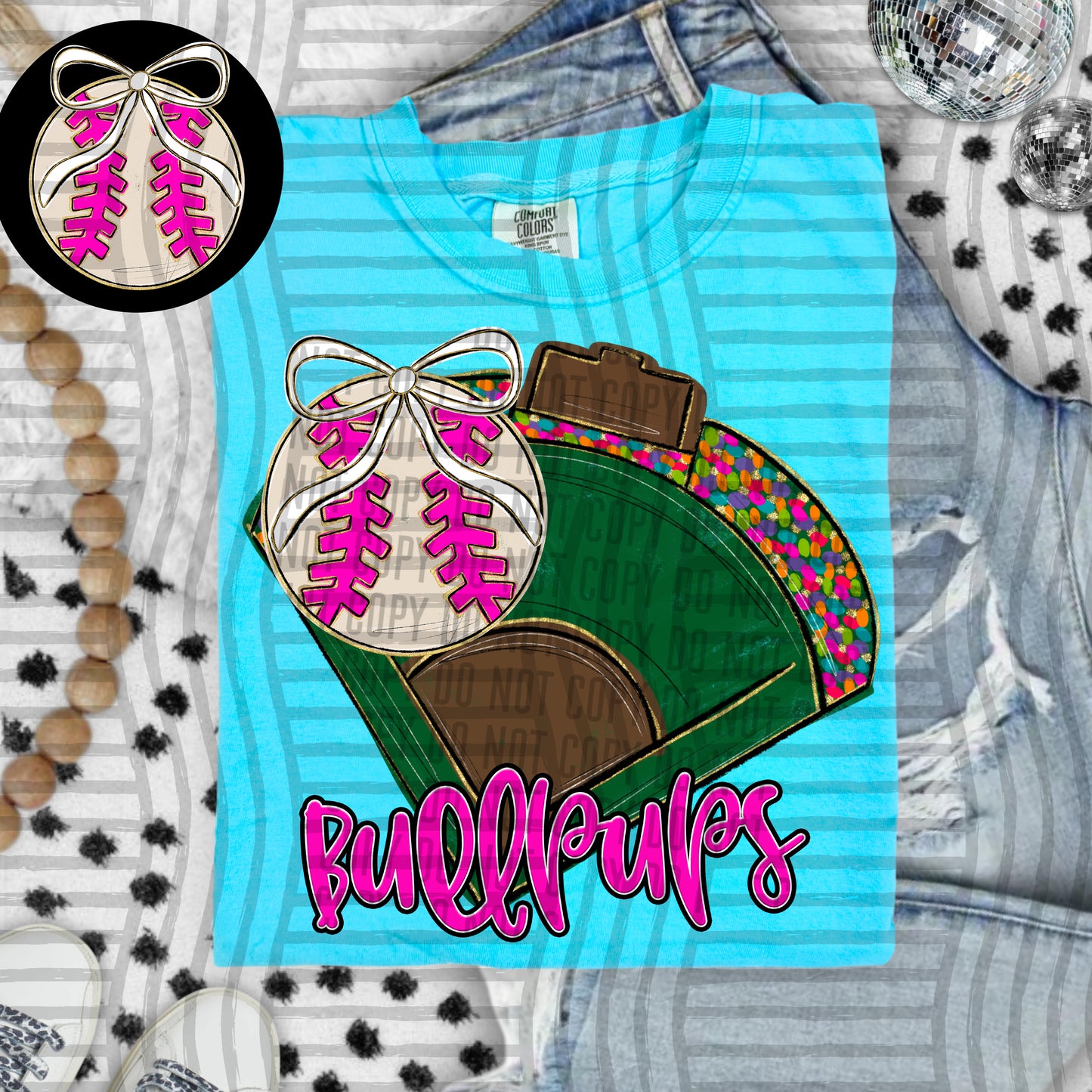 Preppy Baseball Field -optional pocket + Custom + Dropdown - 300 dpi Digital Download