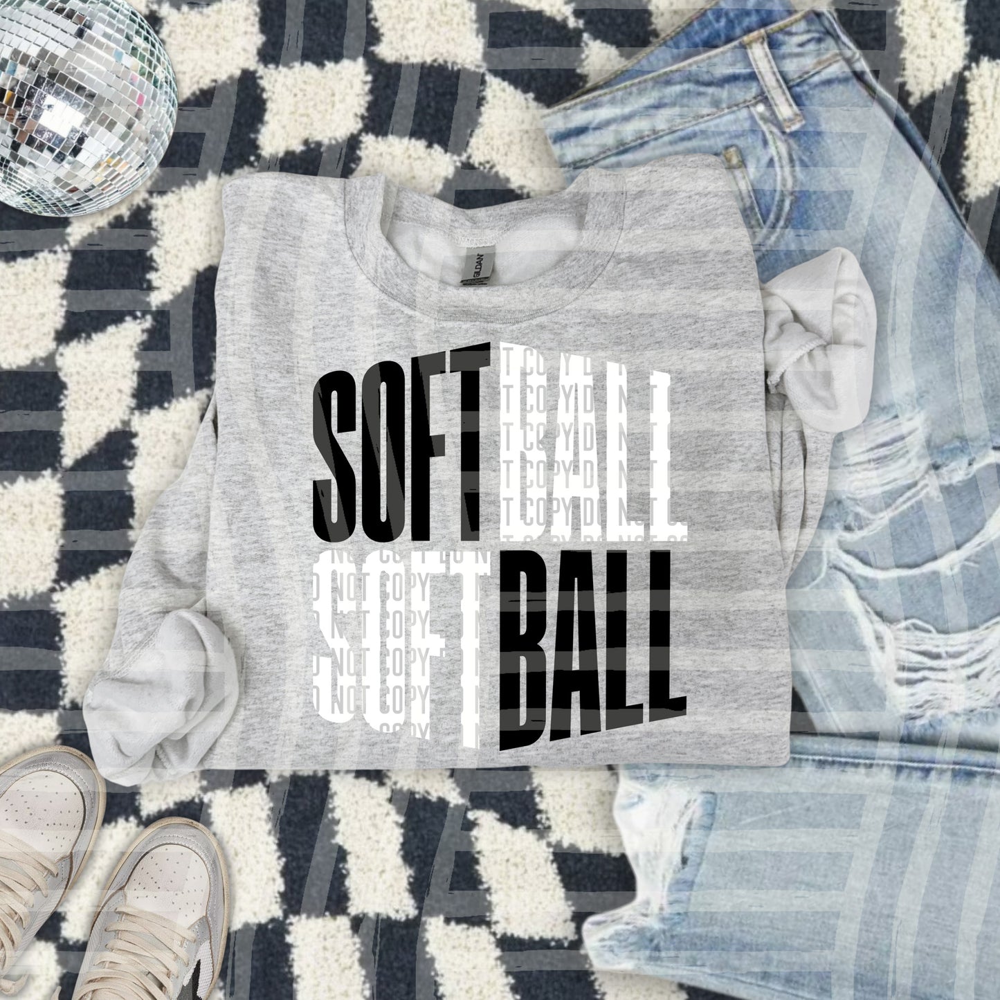SOFTBALL word art - Color Dropdown Digital Download 300DPI PNG FILE