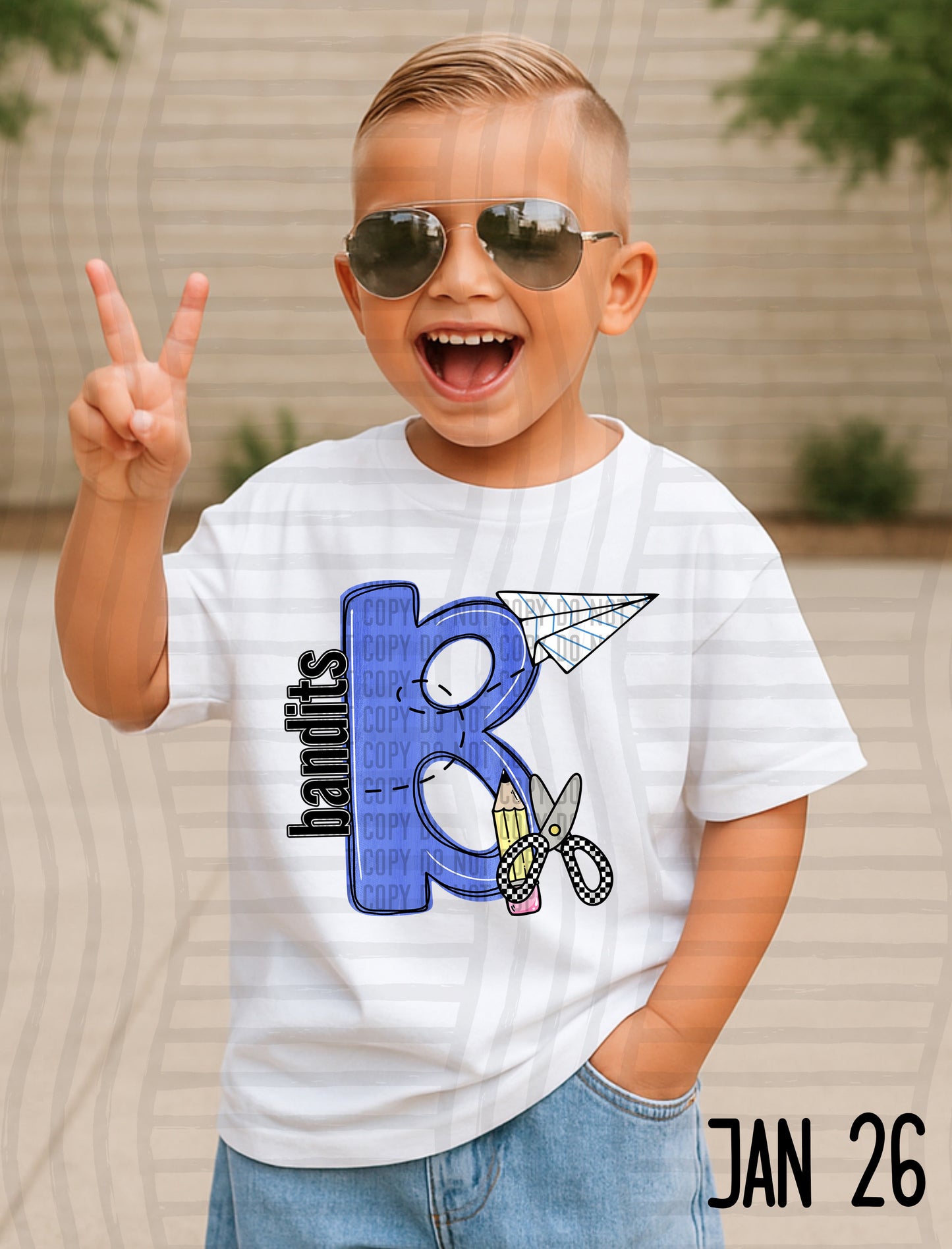 Blue Checks Initials School - Custom + DROPDOWN - 300 DPI digital download
