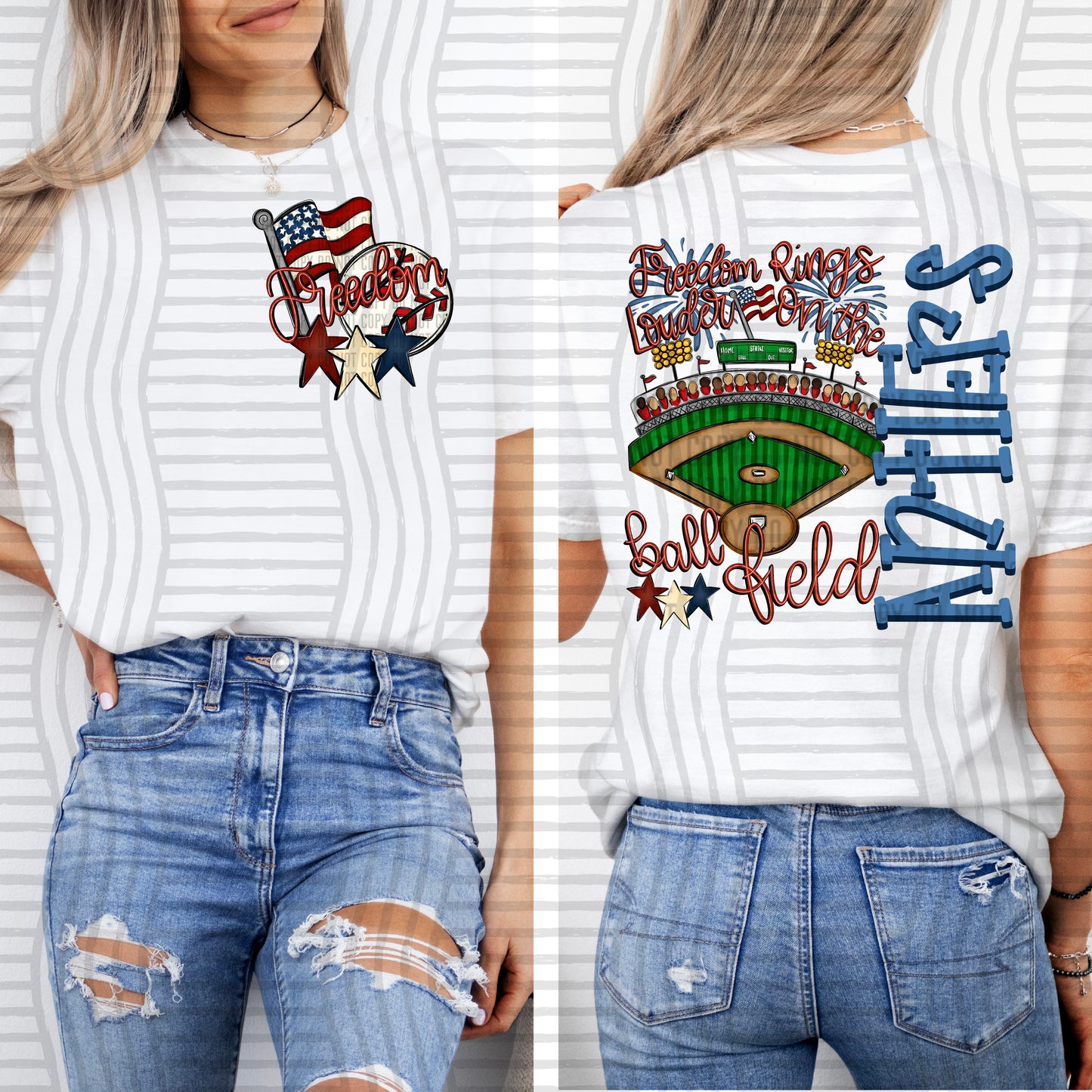 Freedom Rings Louder on the ball field **OPTIONAL POCKET  - Custom + DROPDOWN - 300 DPI digital download