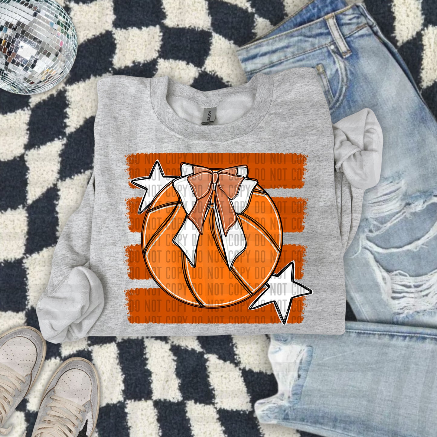 BASKETBALL BOW CC 2608-0010- Color Dropdown Digital Download 300DPI PNG FILE