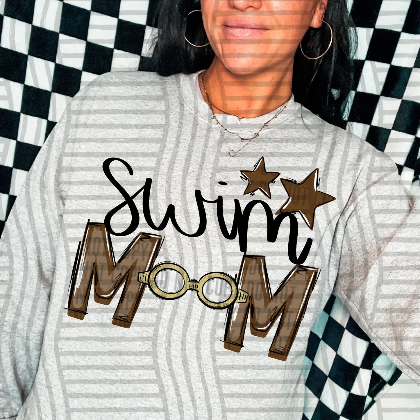 Swim Mom - Color Dropdown Digital Download 300DPI PNG FILE
