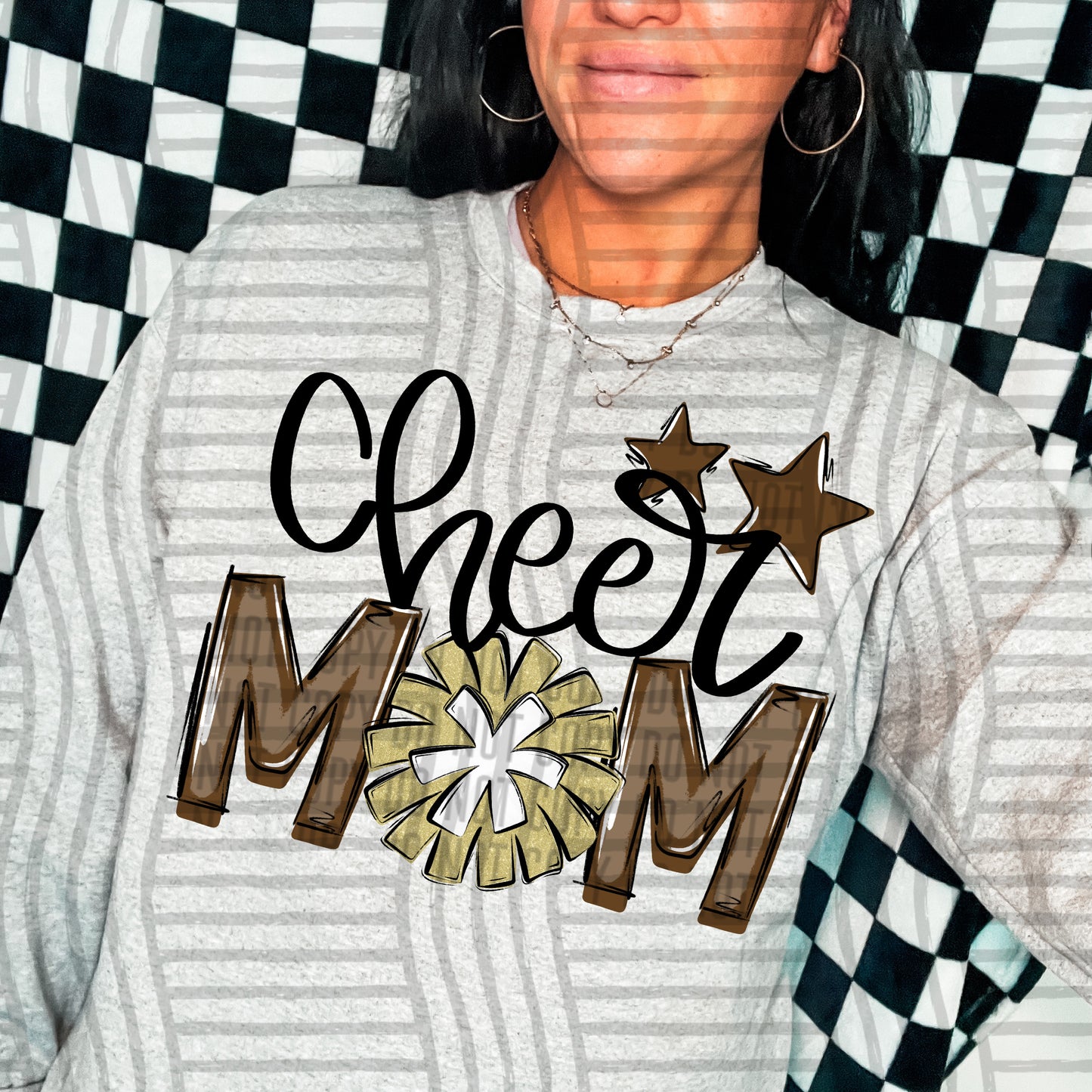 Cheer Mom Gold  - Color Dropdown Digital Download 300DPI PNG FILE