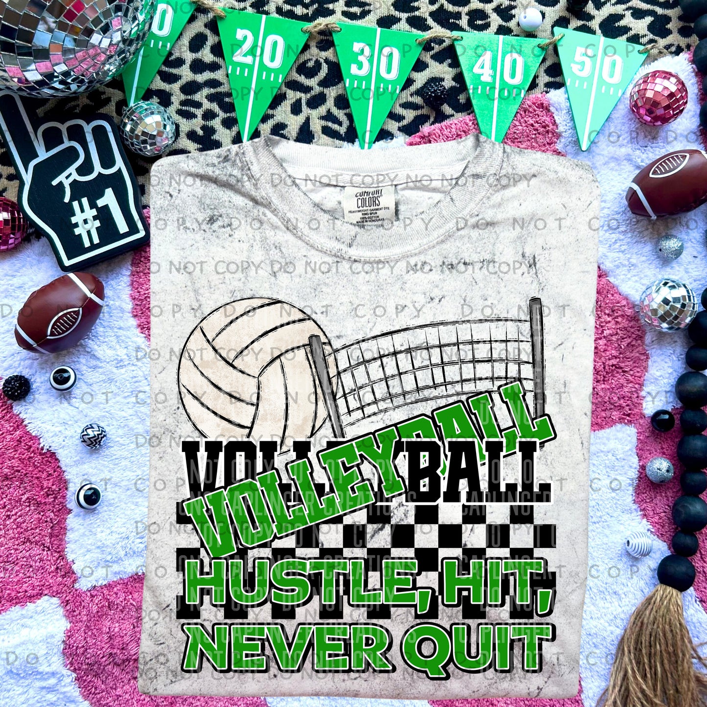 VOLLEYBALL hustle, hit, never quit - Color Dropdown Digital Download 300DPI PNG FILE