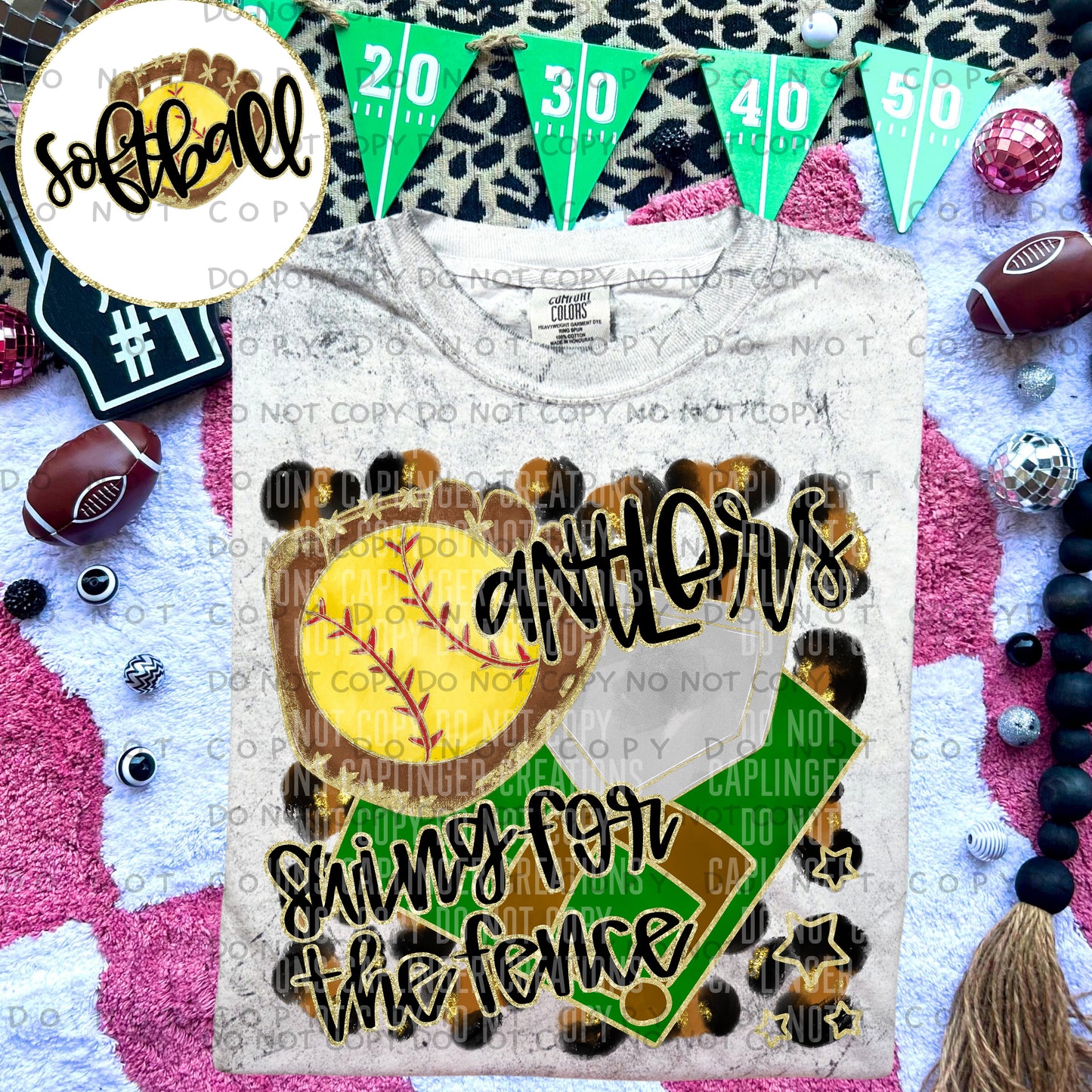 Swing for the fence - Animal Print SOFTBALL with optional sleeve/front- DROPDOWN + CUSTOM - Digital Download 300DPI PNG FILE