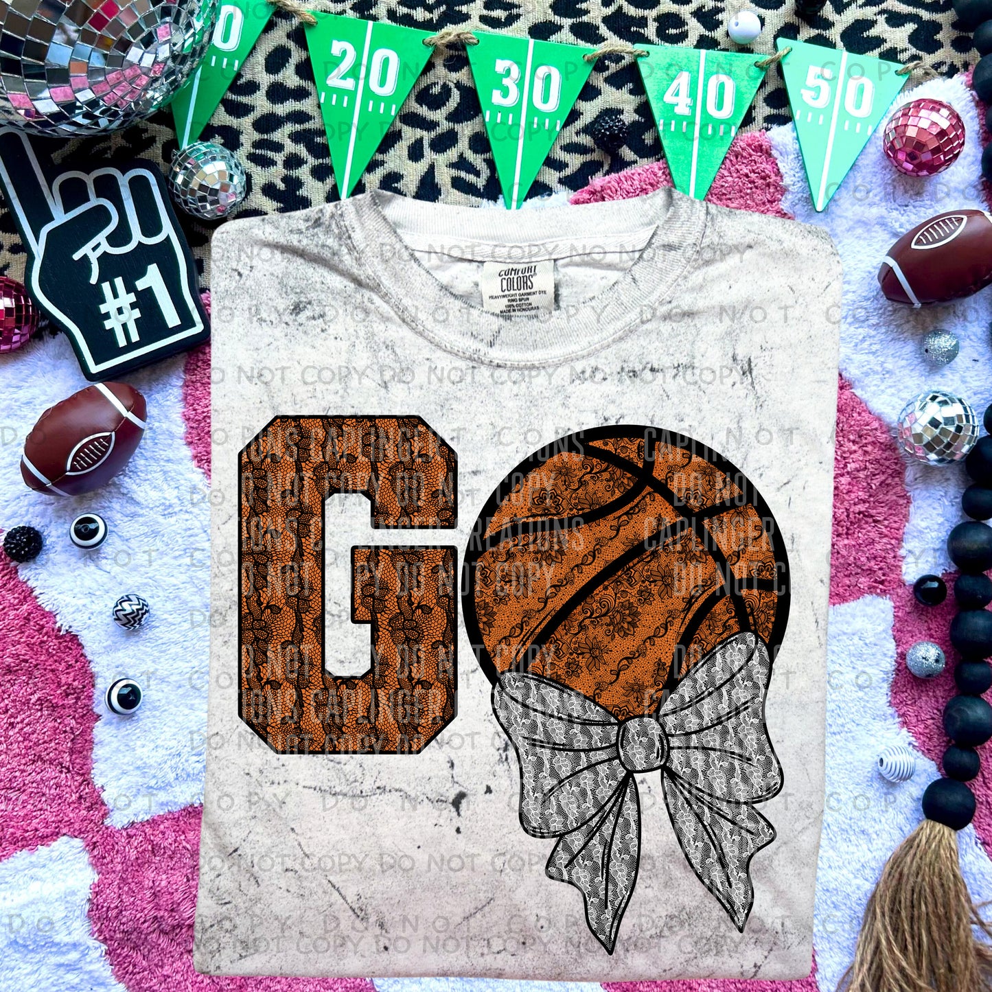 GO sports ball faux Lace - Choose Sports Ball AND BOW OR NO BOW - Digital Download 300DPI PNG FILE