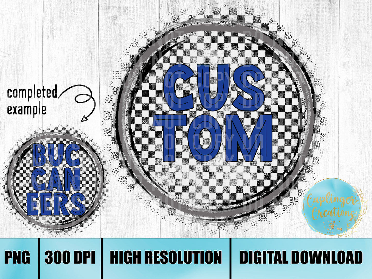 CUSTOM Sprit checkered round graphic - Digital download 300DPI PNG FILE