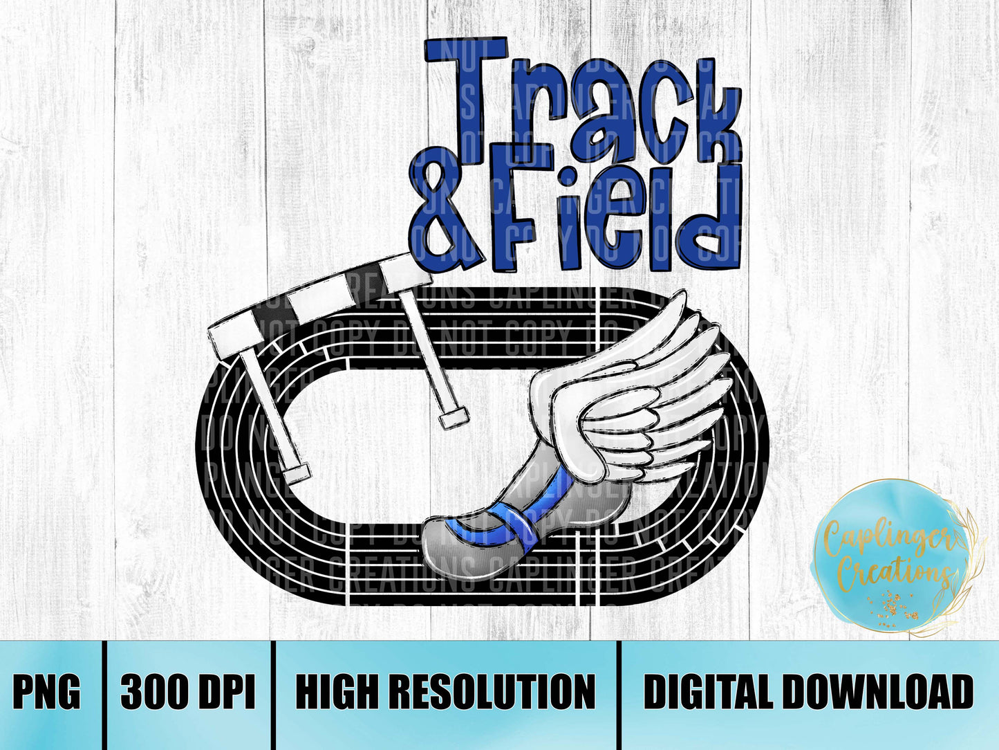 BLUE Running Track - Digital download 300DPI PNG FILE