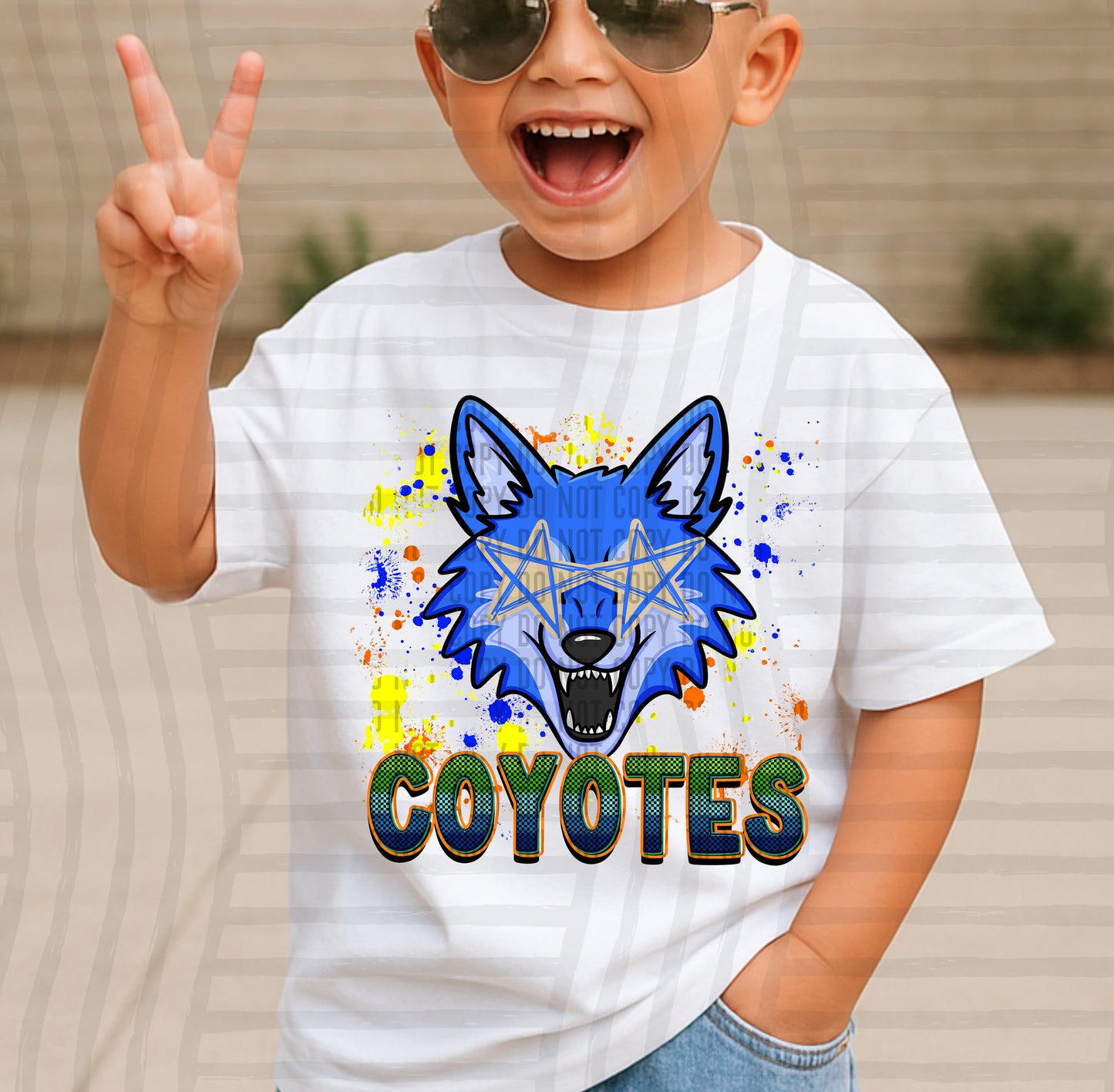 Paint Splatter STARRY EYED mascots blue/green/orange -  Digital Download 300DPI PNG FILE