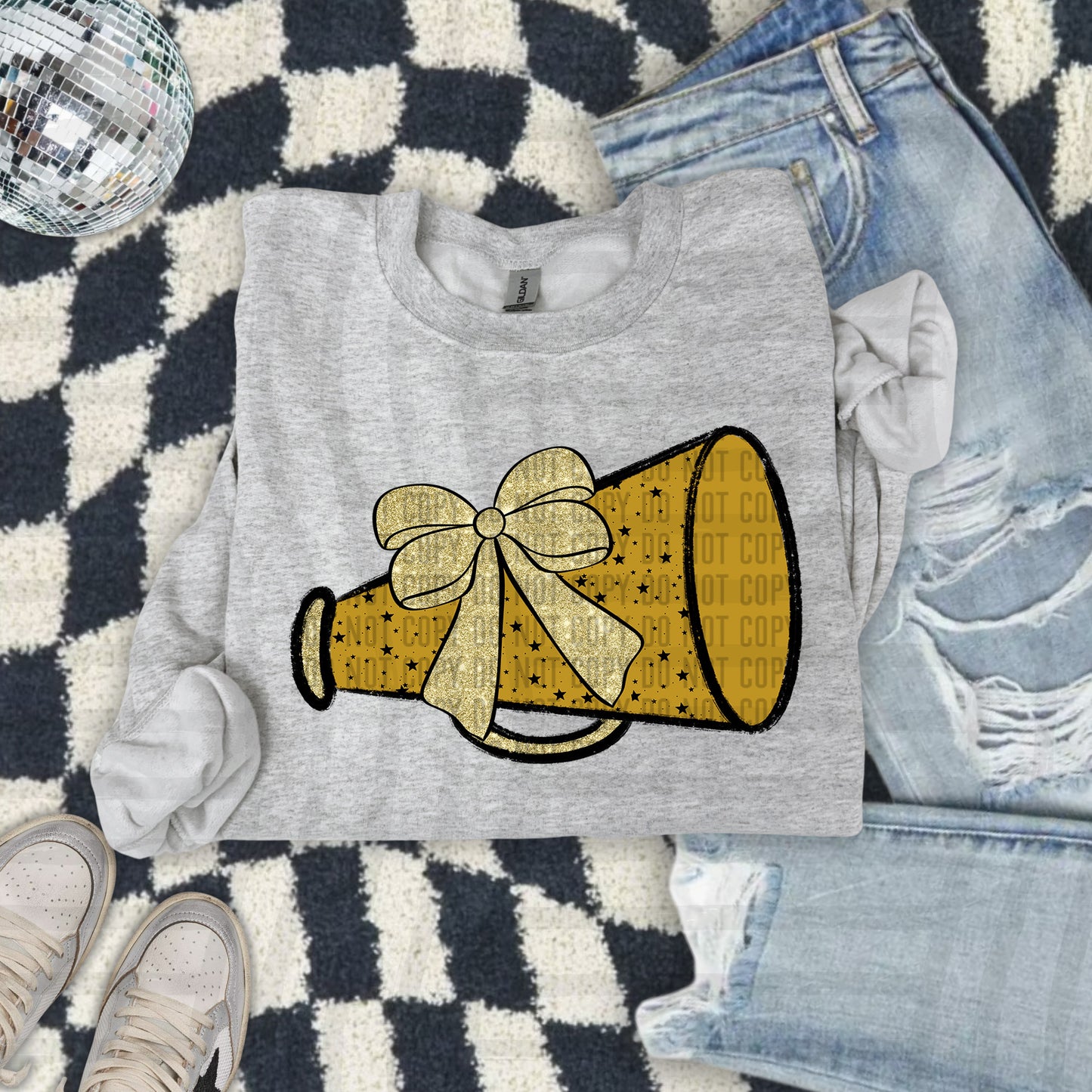 Megaphone w/gold accents - Choose your color - Digital Download 300DPI PNG FILE