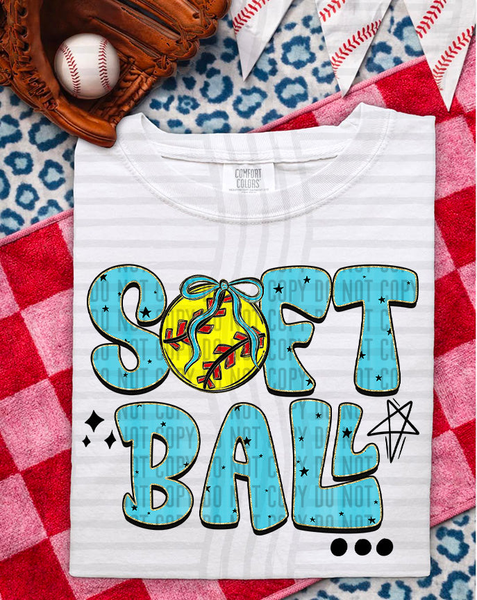 Softball Retro - Color Dropdown Digital Download 300DPI PNG FILE